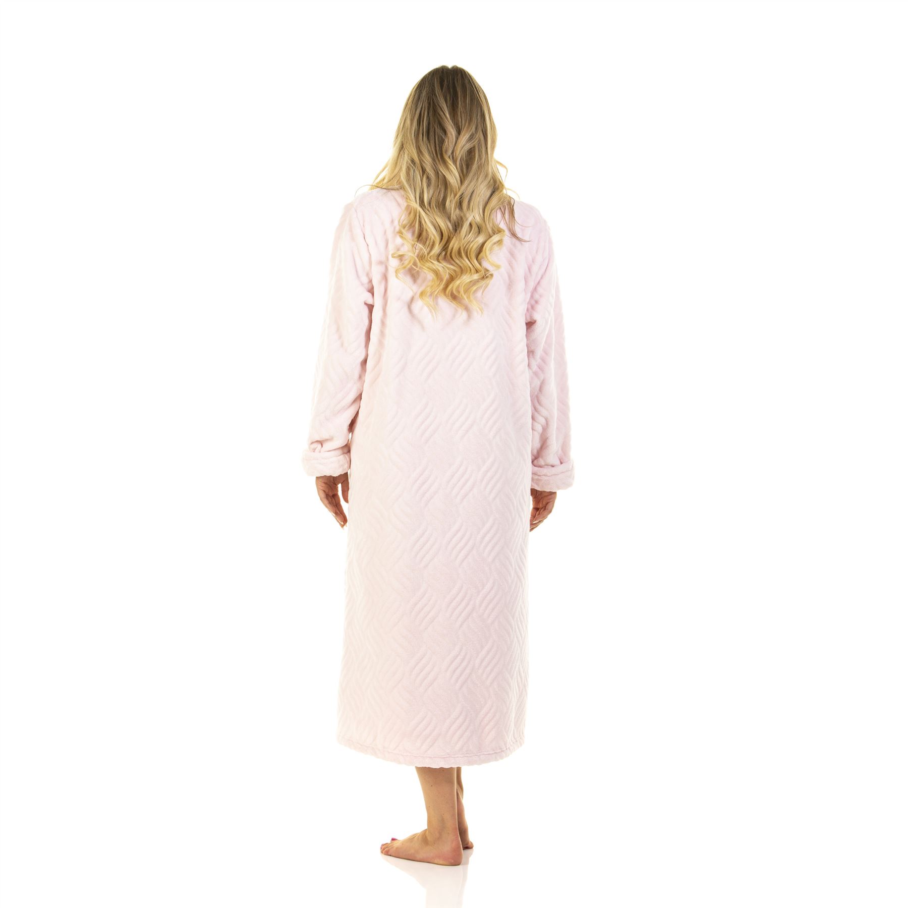 Womens/Ladies Fleece Button Through Robe/Dressing Gown Size 10-24 - Picture 11 of 21