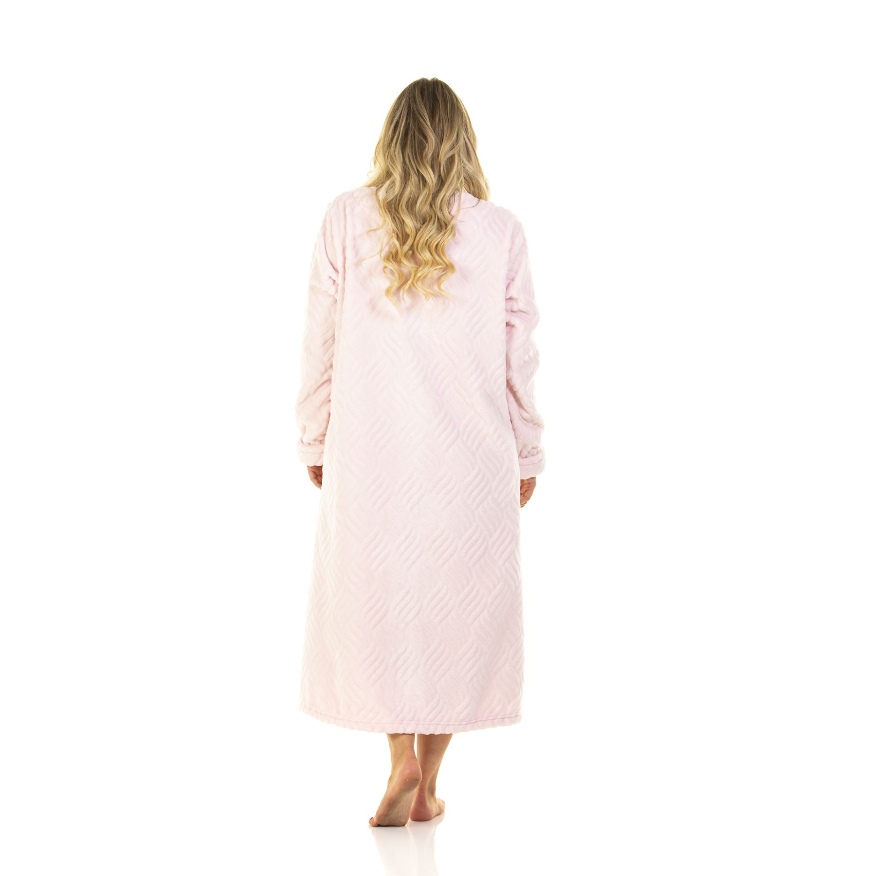 Womens/Ladies Fleece Button Through Robe/Dressing Gown Size 10-24 - Picture 17 of 21
