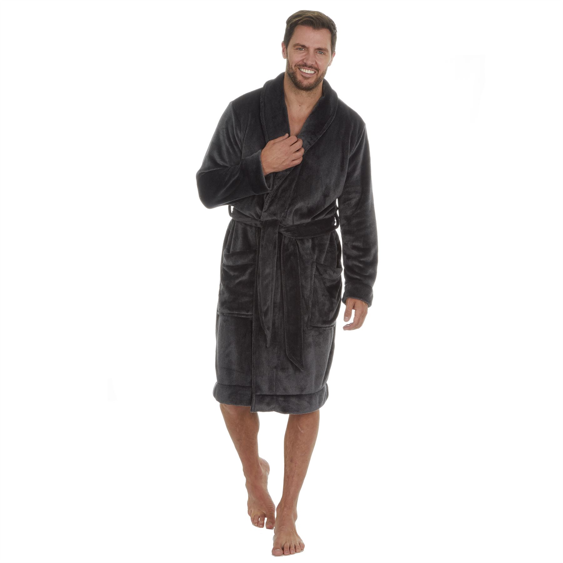 Vestido de lana de lujo para hombre súper suave manga larga cálido abrigo para casa - Imagen 15 de 22