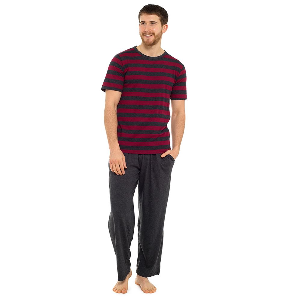 Mens Boys Cotton Pyjamas Short/Long Sleeve Nightwear Pyjama Set PJs Size M-XXL - Picture 29 of 29