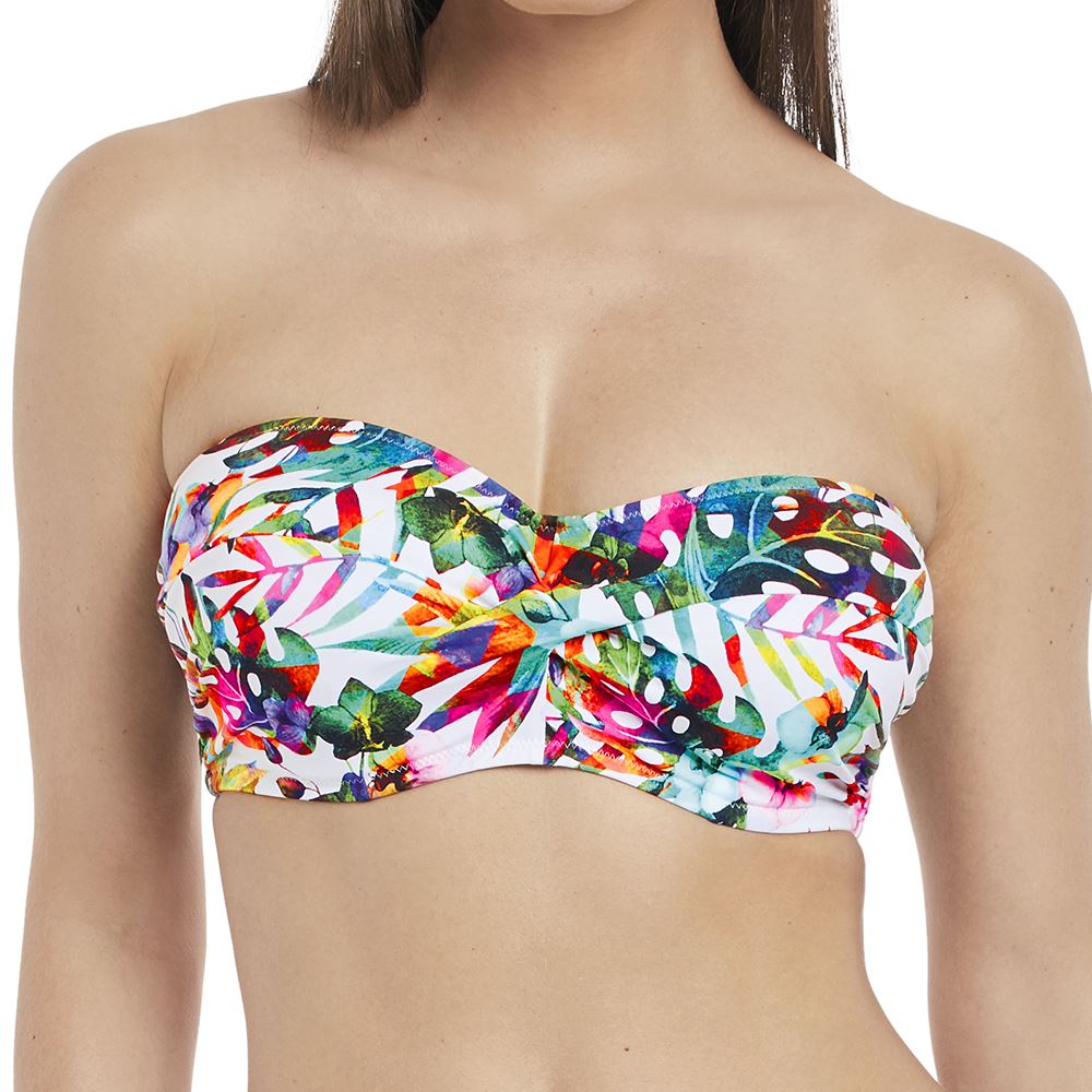 Fantasie Swimwear Margarita Island Twist Bandeau/Strapless Bikini Top Multi 6388 - Picture 6 of 8