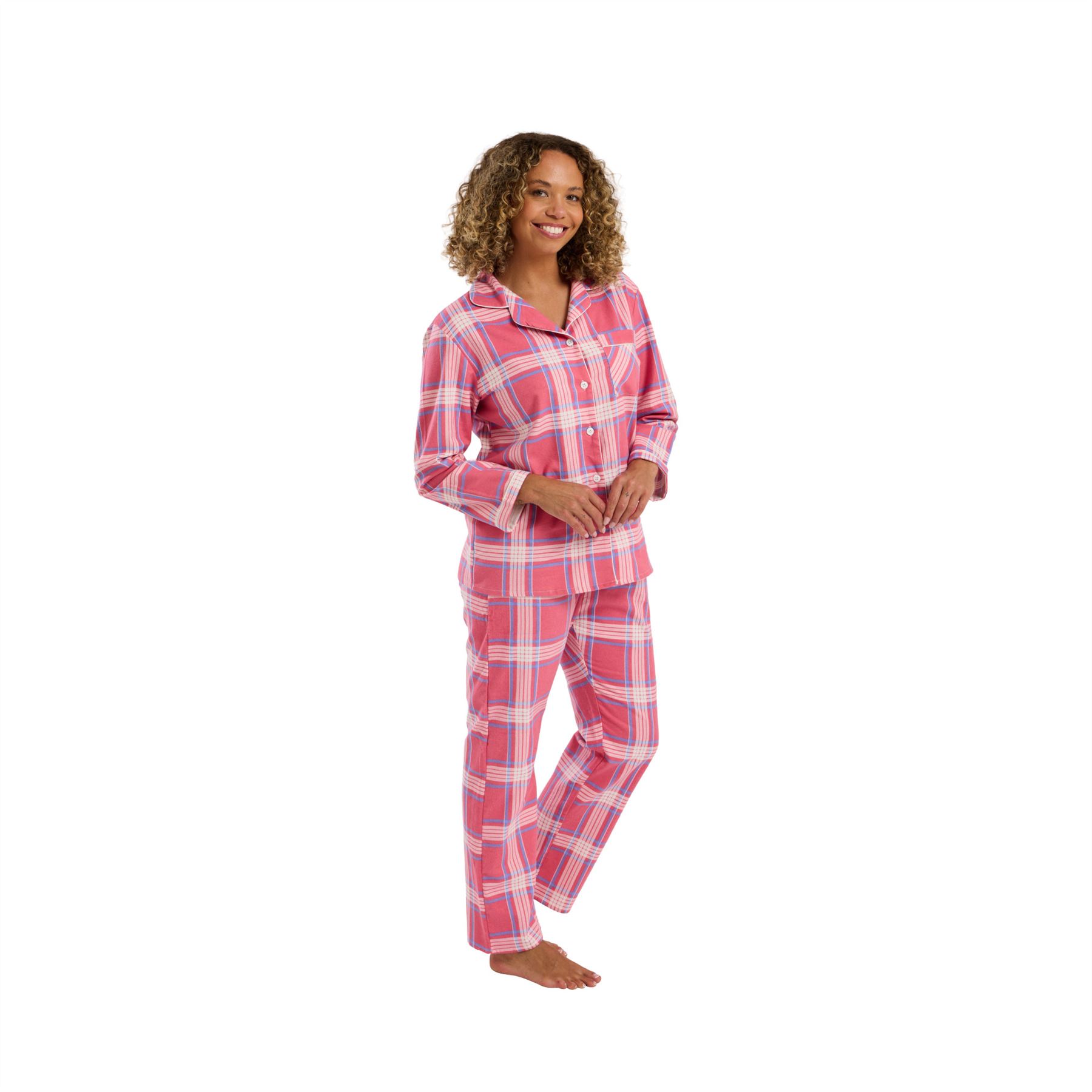 100% Brushed Cotton Pyjamas Ladies Winceyette Pyjama Set Size 8-26 - Picture 74 of 104