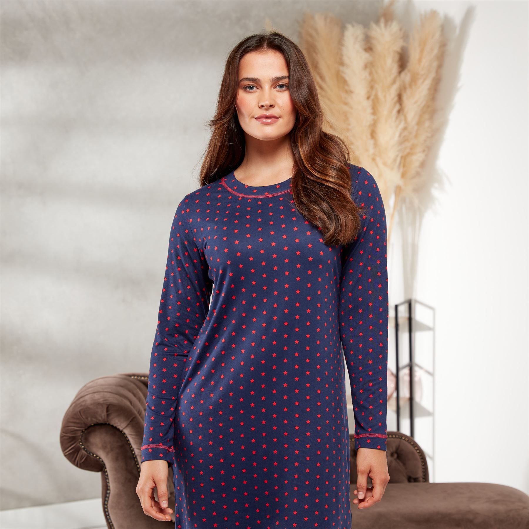 Womens Nightdress Long Sleeve Jersey Knit Ladies Nightie UK 8-22 - Picture 37 of 45