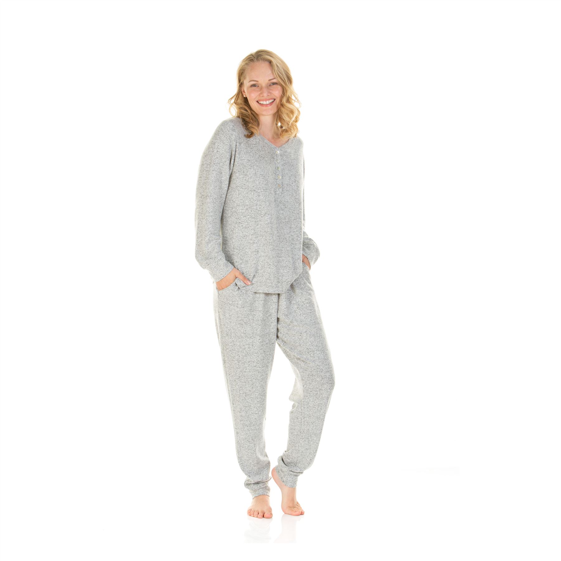 Ladies Brushed Pyjamas Long Sleeve Pyjama Set Size 8-22 - Picture 21 of 27