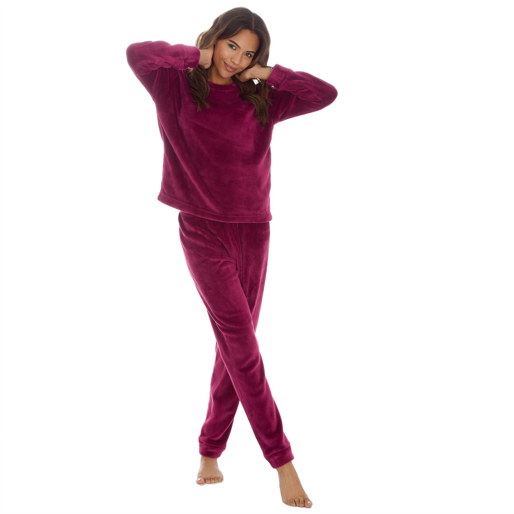 Juego de pijamas de lana de franela brillante para mujer/damas talla 8-22 - Imagen 15 de 49