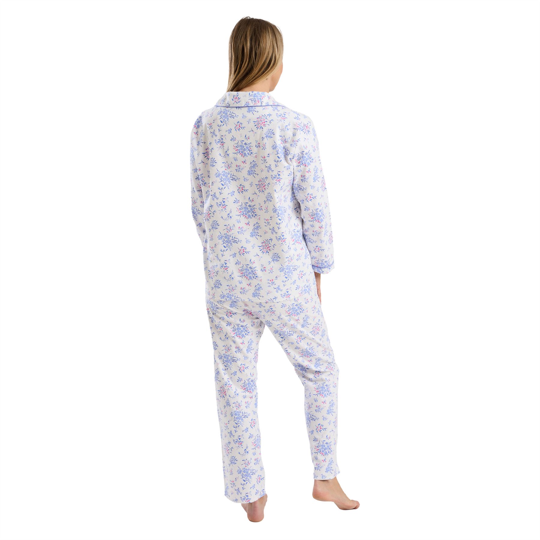 100% Brushed Cotton Pyjamas Ladies Winceyette Pyjama Set Size 8-26 - Picture 16 of 104