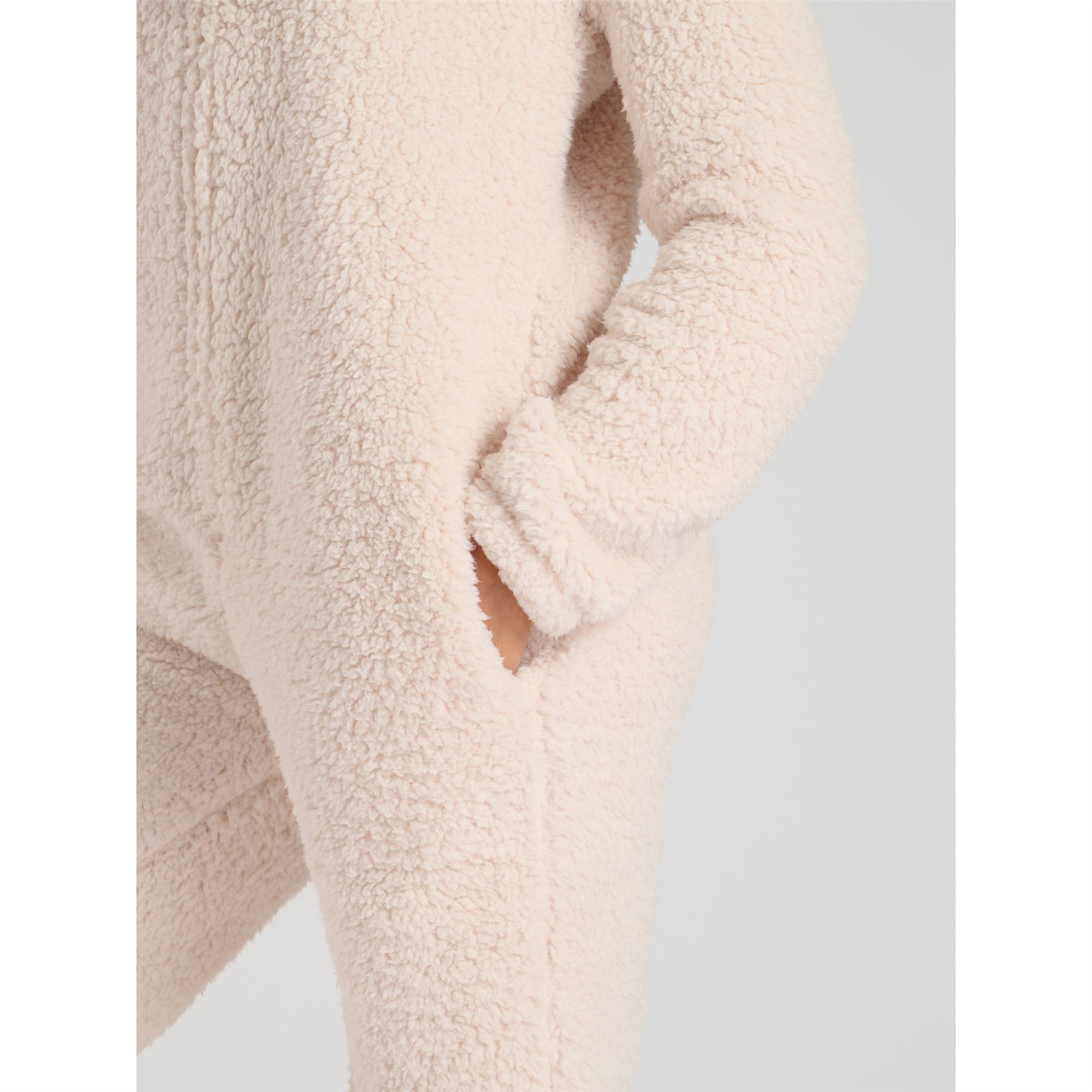 Ladies Teddy Fleece Sherpa All In One With Hood Warm Loungewear - Picture 18 of 51