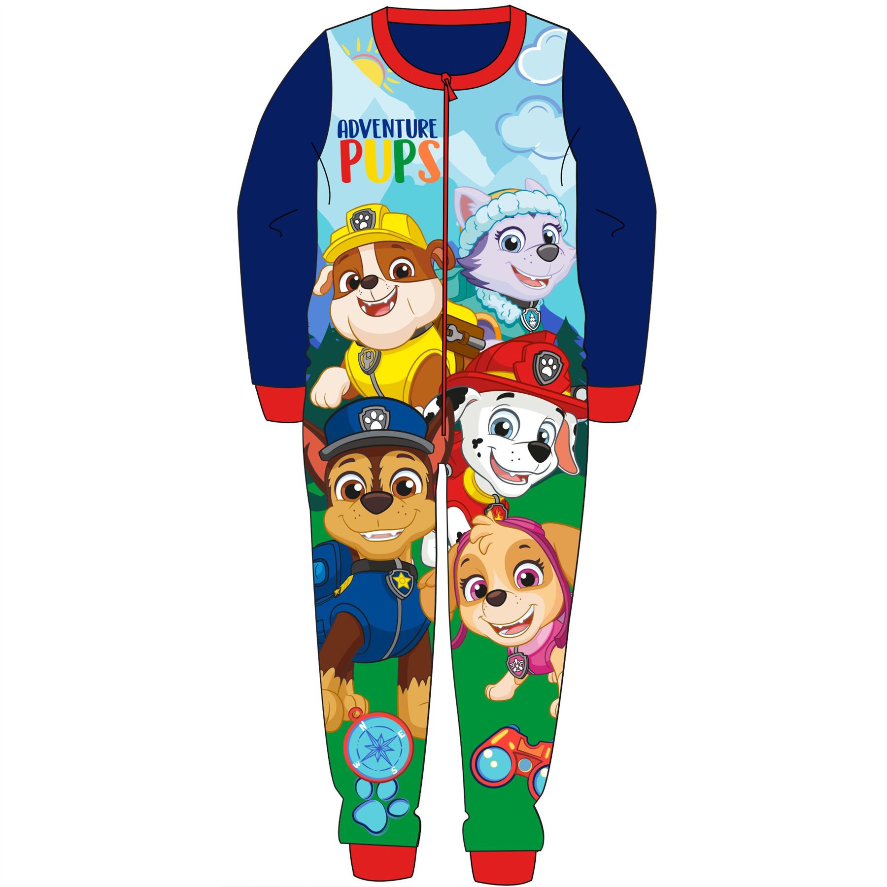 Kids Fleece All in One Boys Girls Character Childrens Pyjamas Age 1-10 Years - Picture 55 of 69