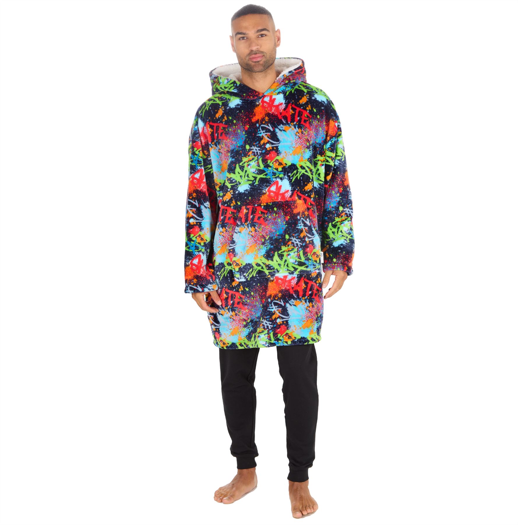Hombres Mujeres Sudadera con Capucha de Gran Tamaño Polar Manta con Capucha Adulto Juego Jugador Bata Camuflada - Imagen 48 de 48