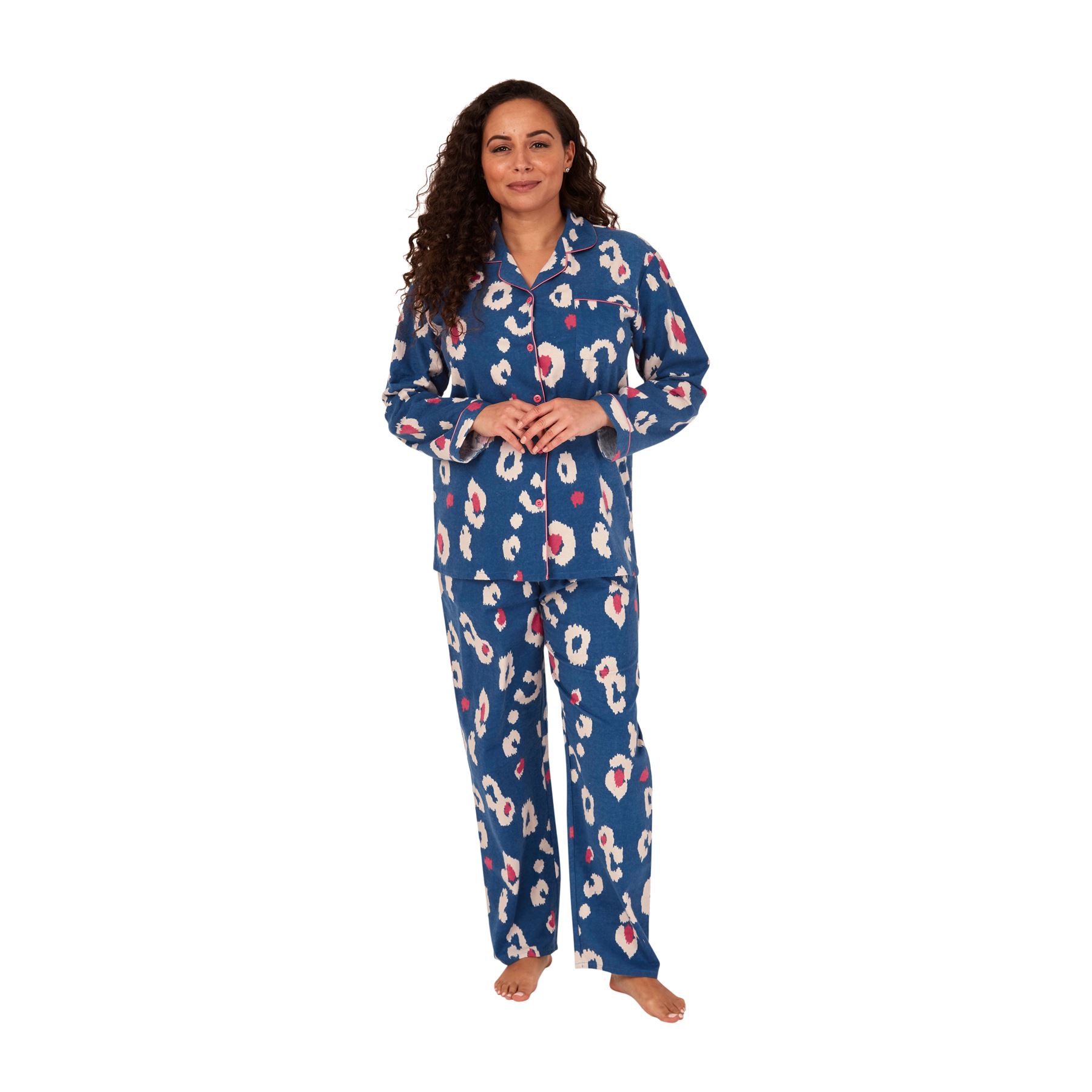 100% Brushed Cotton Pyjamas Ladies Winceyette Pyjama Set Size 8-26 - Picture 57 of 104