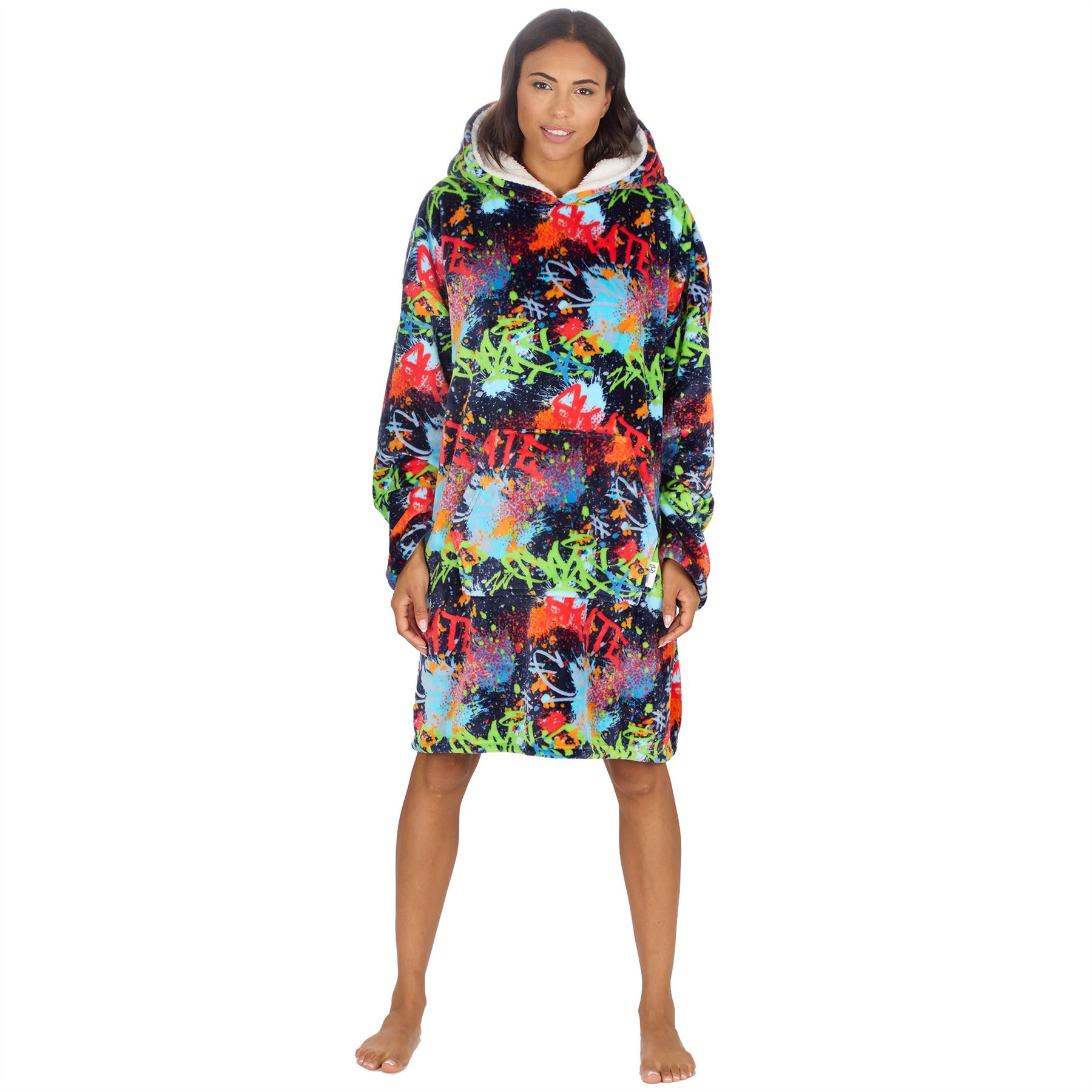 Hombres Mujeres Sudadera con Capucha de Gran Tamaño Polar Manta con Capucha Adulto Juego Jugador Bata Camuflada - Imagen 40 de 48