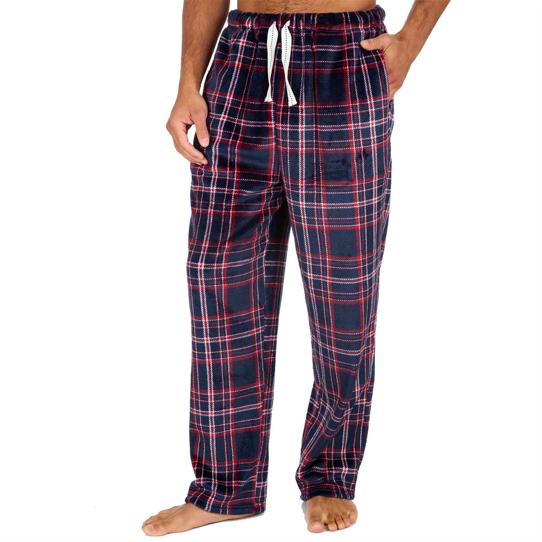 Pantalones de salón de lana para hombre Pantalones de pijama Pijamas Juegos Cuadros Talla S-XXL - Imagen 35 de 41