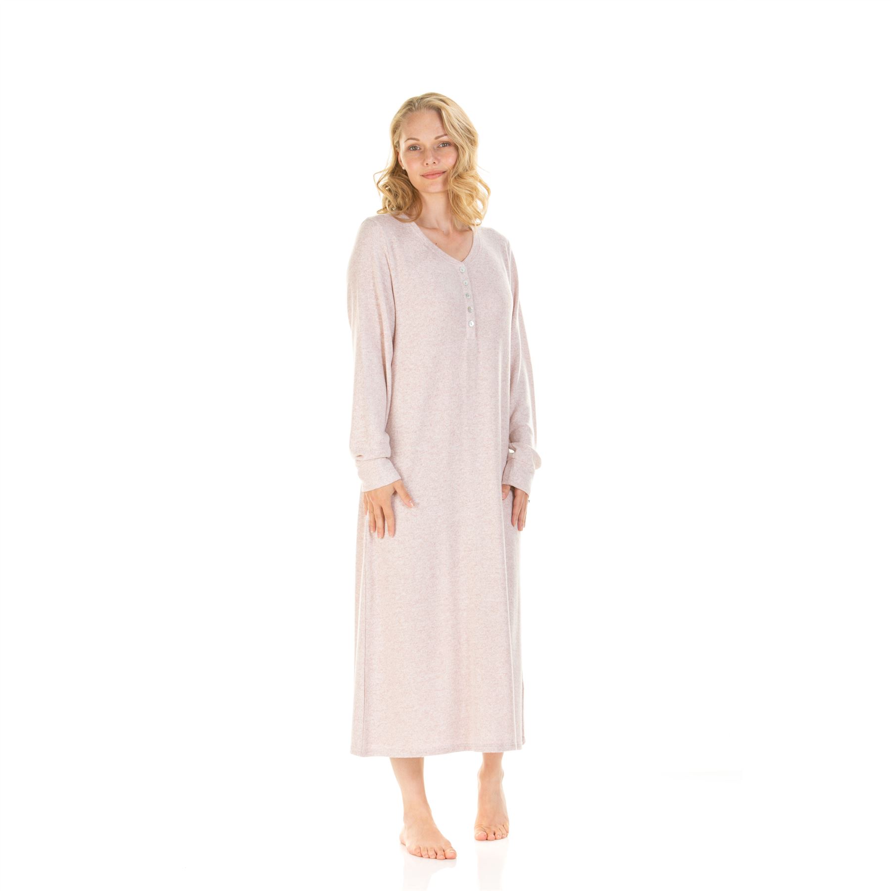 Womens Ladies Brushed Long Sleeve Nightdress Nightie Size 8-22 - Picture 33 of 33