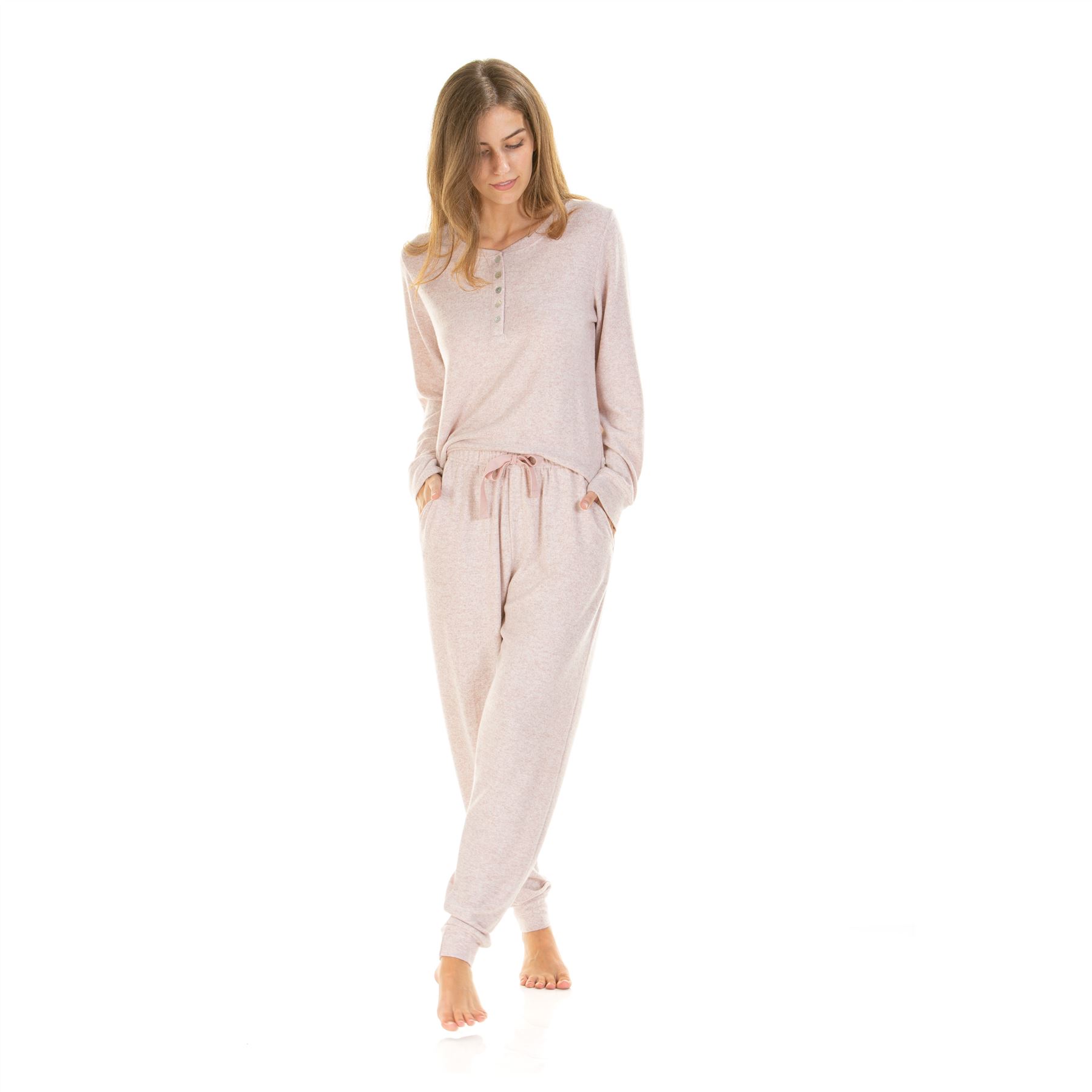 Ladies Brushed Pyjamas Long Sleeve Pyjama Set Size 8-22 - Picture 25 of 27