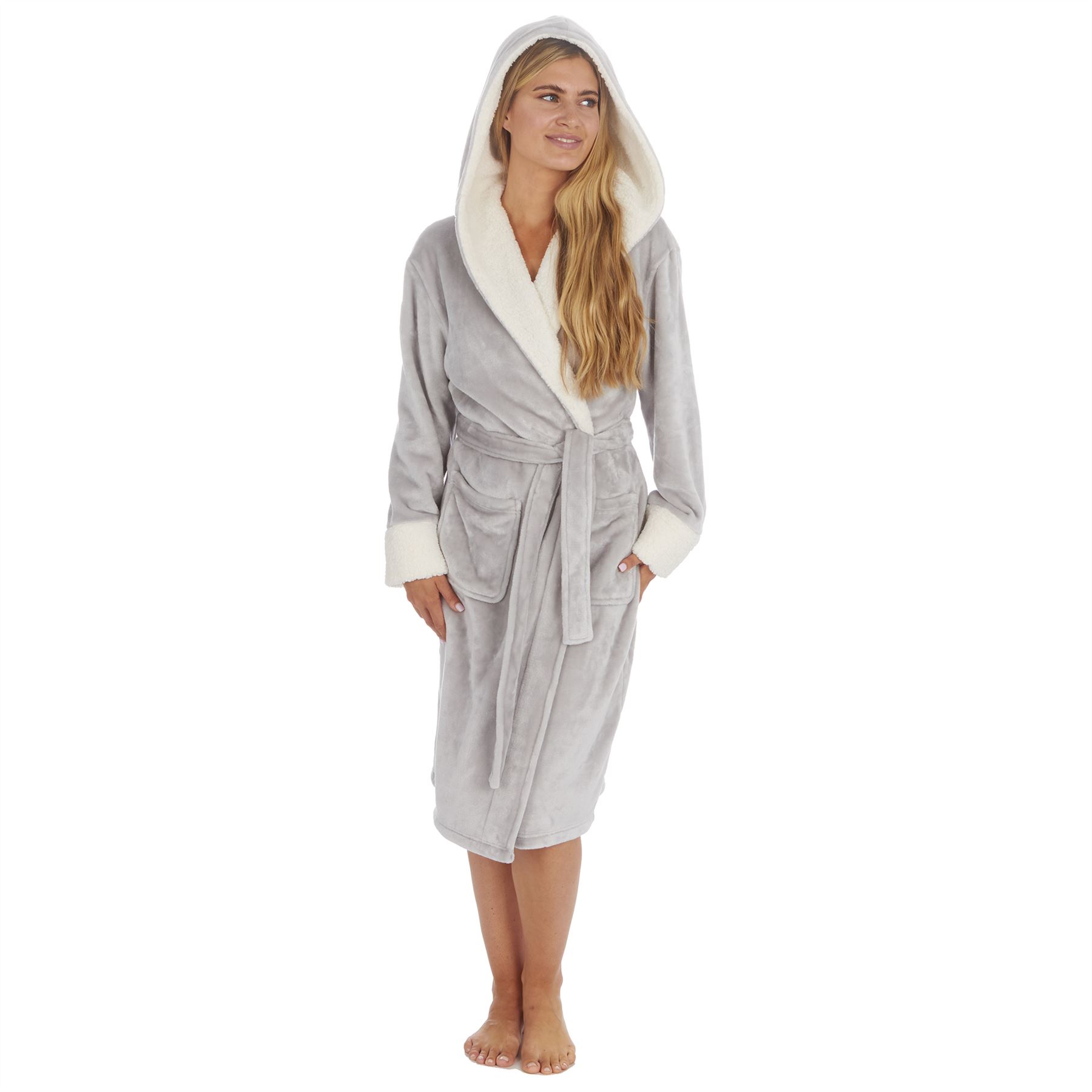 Womens Dressing Gown Robe Ladies Girls Super Soft Fleece Bathrobe Size 8 - 32 - Picture 61 of 83