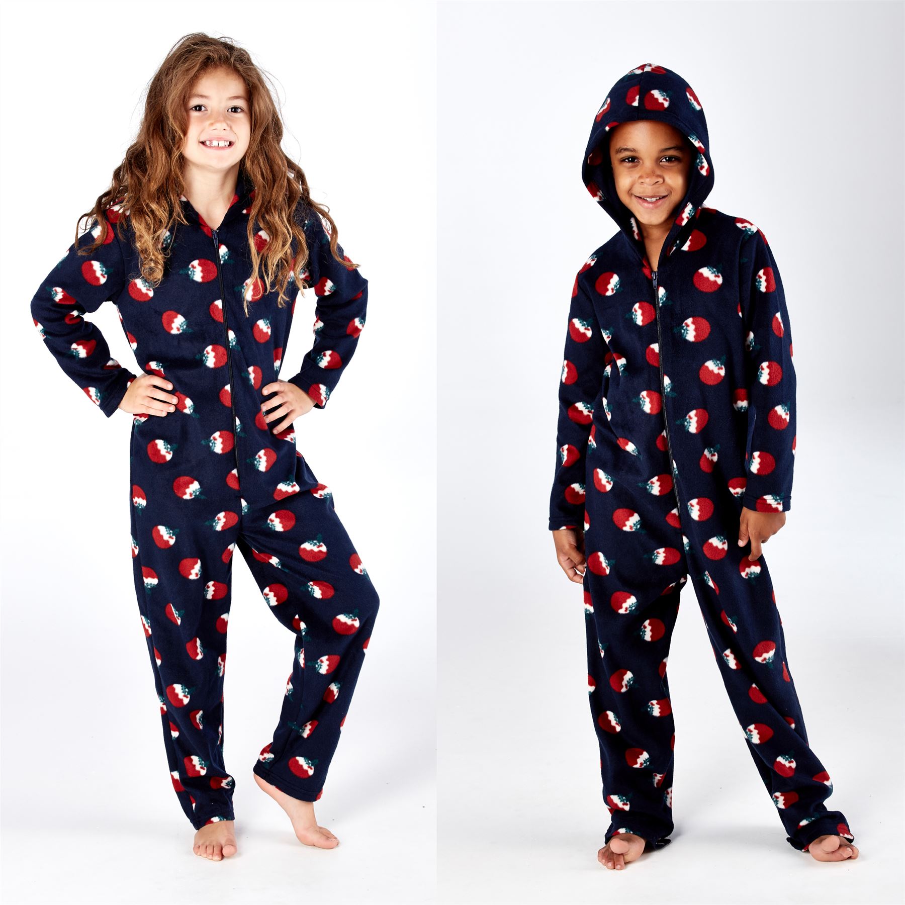 Kids All In One Fleece Pyjamas Girls/Boys Childrens Jumpsuit 2-13 Years - Picture 48 of 53