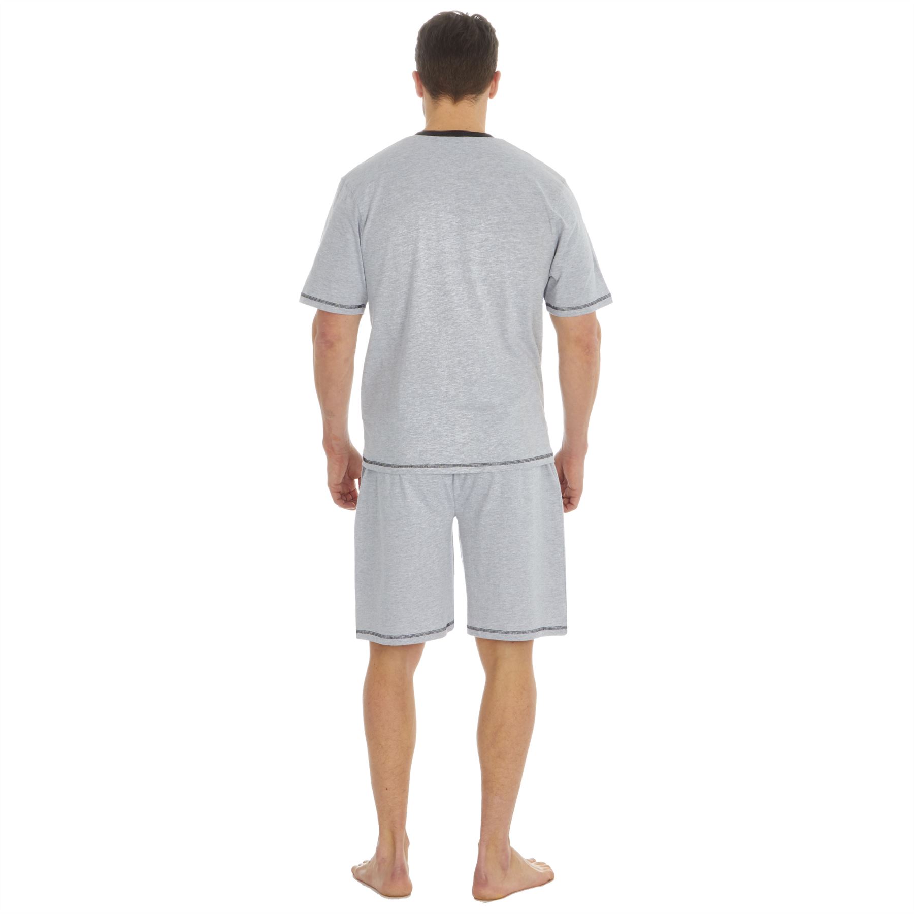Conjunto de pijama de verano de manga corta para hombre ropa de dormir cuello en V - Imagen 20 de 29