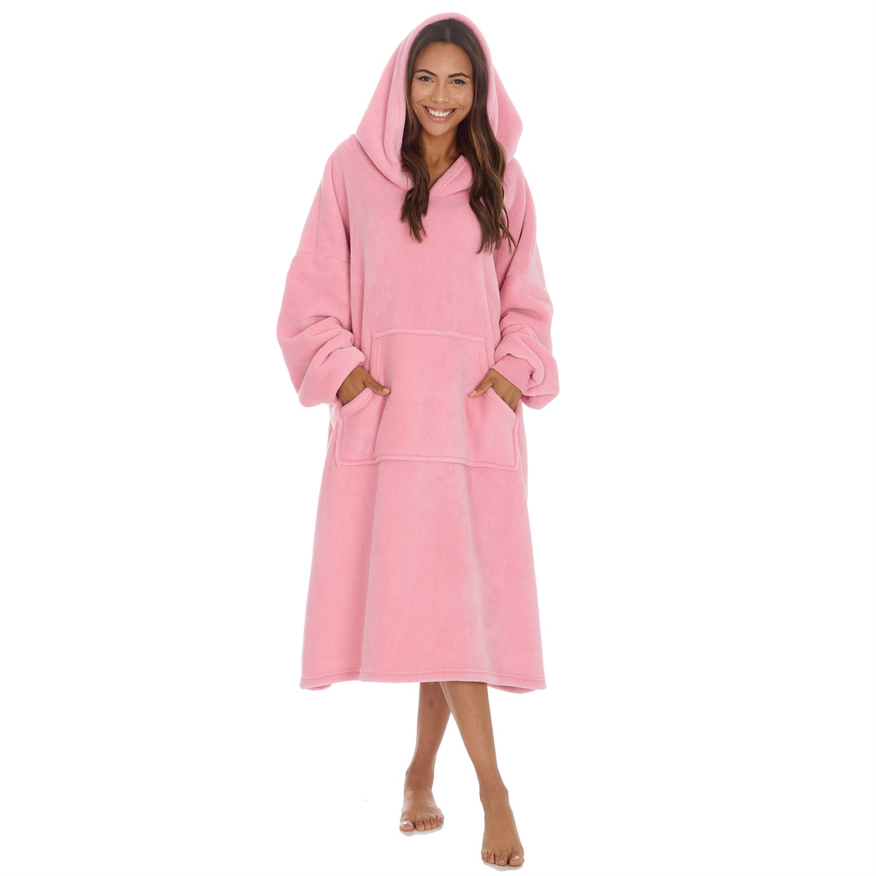 Womens Oversized Hoodie Thick Fleece Warm Snuggle Ladies Robe Adult Blanket - Picture 17 of 17