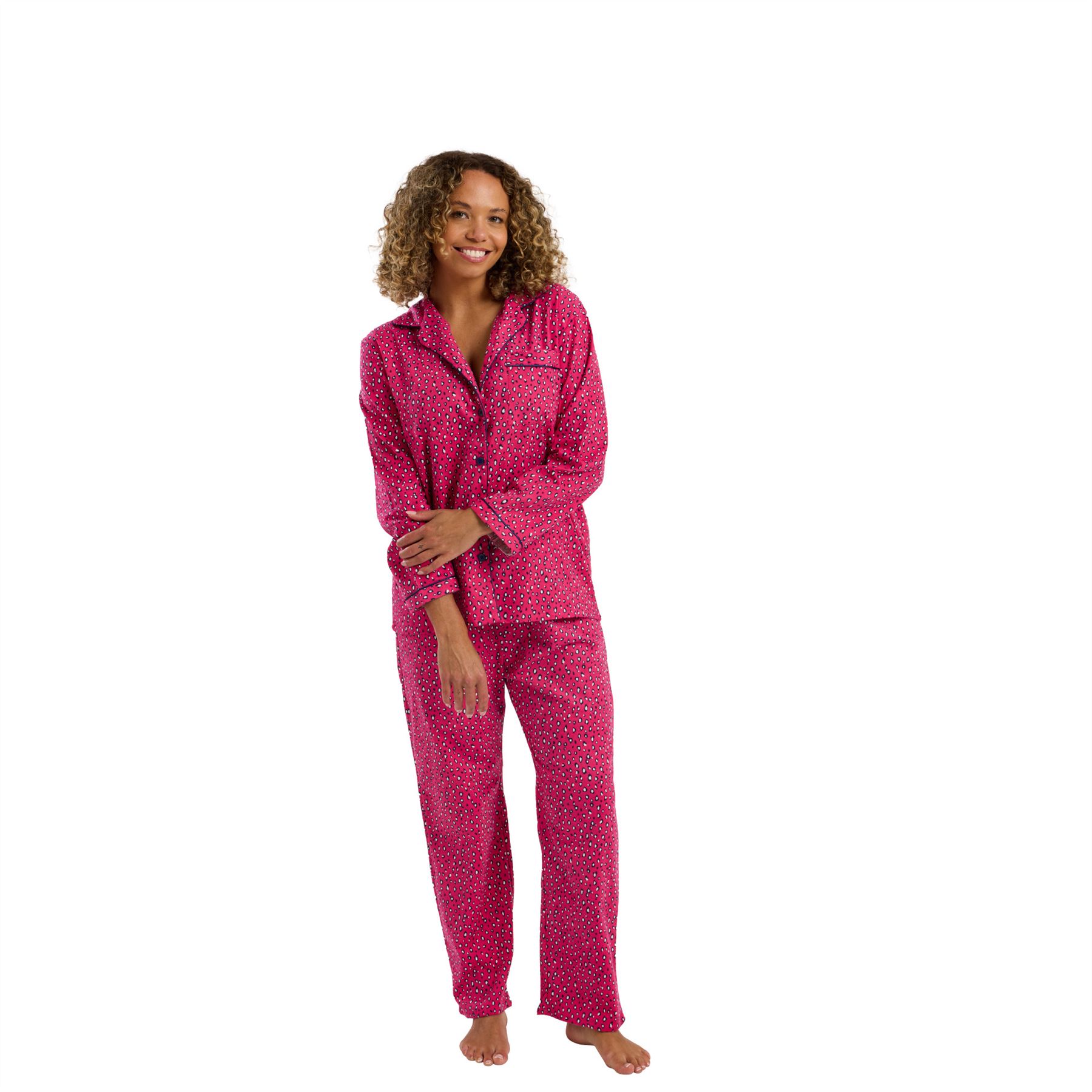 100% Brushed Cotton Pyjamas Ladies Winceyette Pyjama Set Size 8-26 - Picture 22 of 104