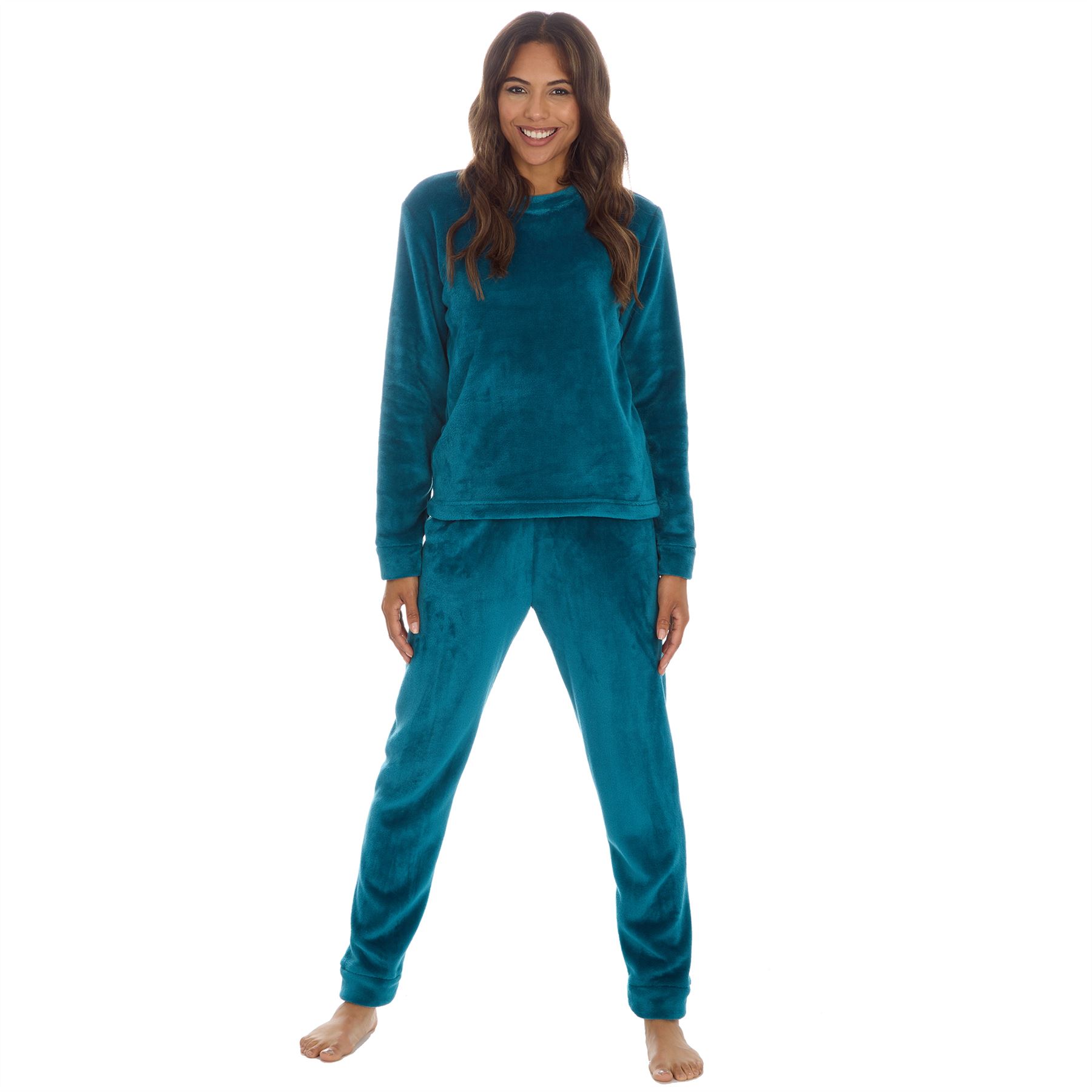Juego de pijamas de lana de franela brillante para mujer/damas talla 8-22 - Imagen 48 de 49