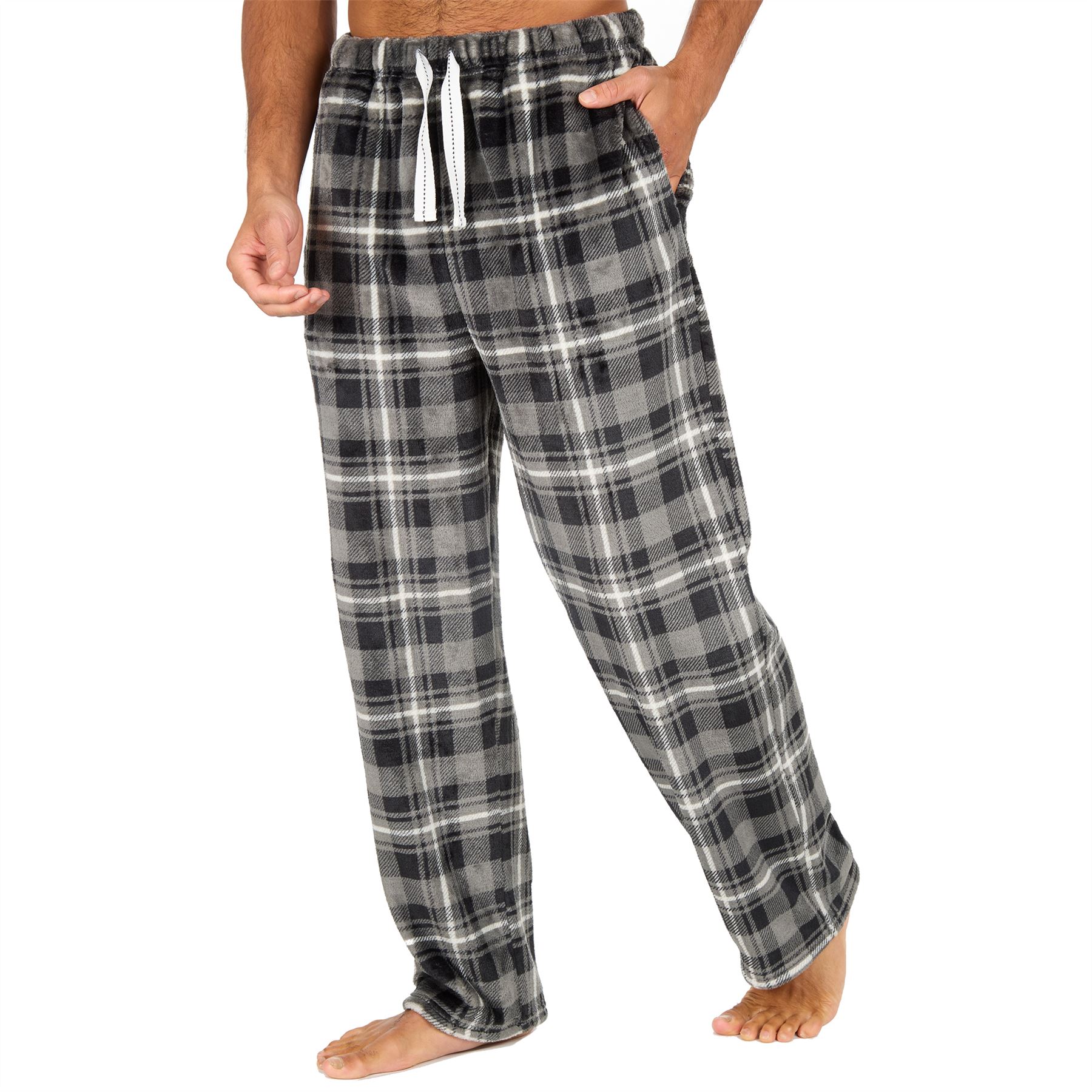 Pantalones de salón de lana para hombre Pantalones de pijama Pijamas Juegos Cuadros Talla S-XXL - Imagen 20 de 41