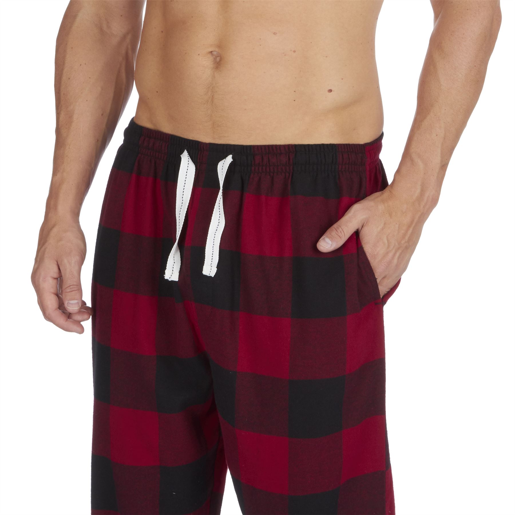 Mens Check Flannel Lounge Pants/Pyjama Bottoms 100% Brushed Cotton Size