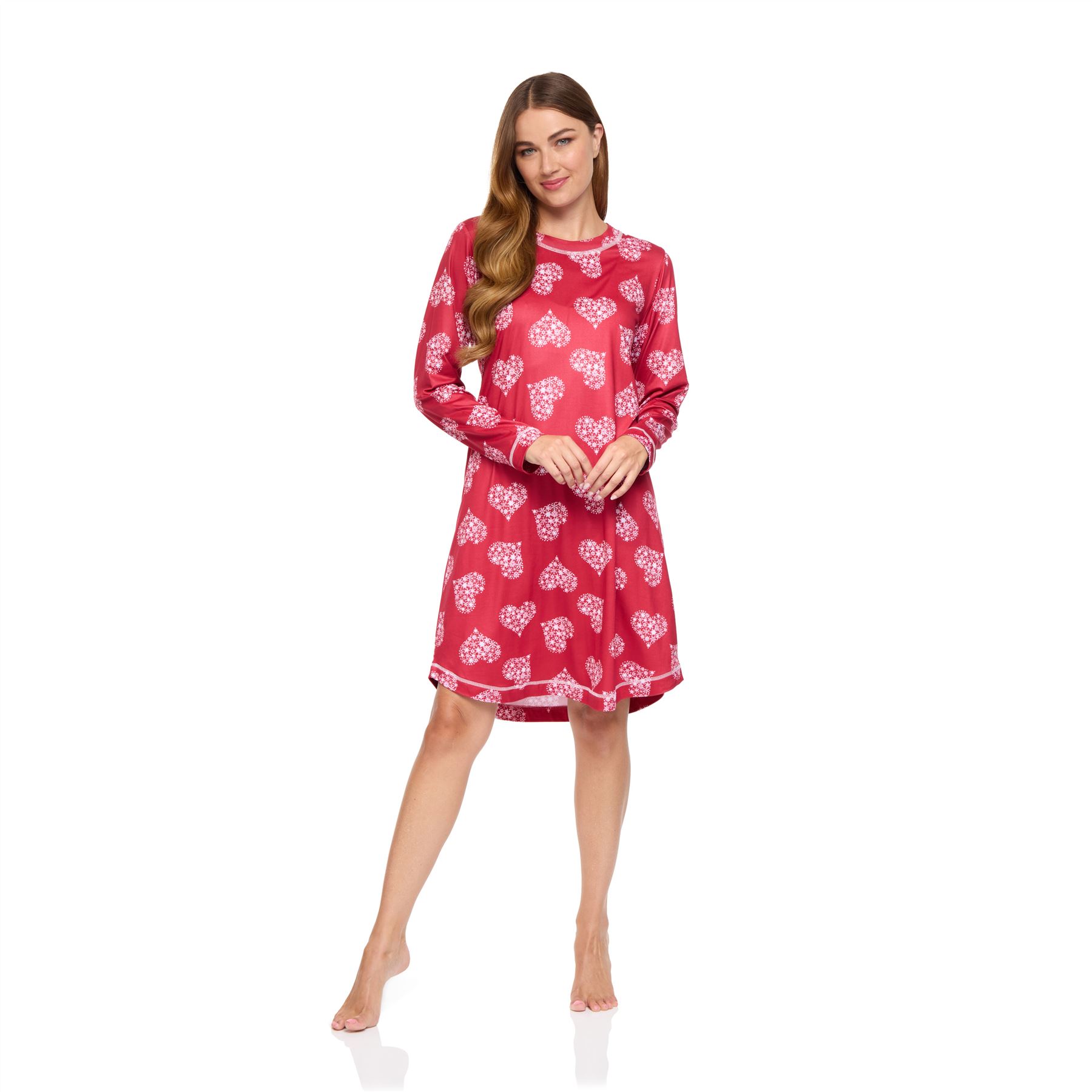 Womens Nightdress Long Sleeve Jersey Knit Ladies Nightie UK 8-22 - Picture 42 of 45