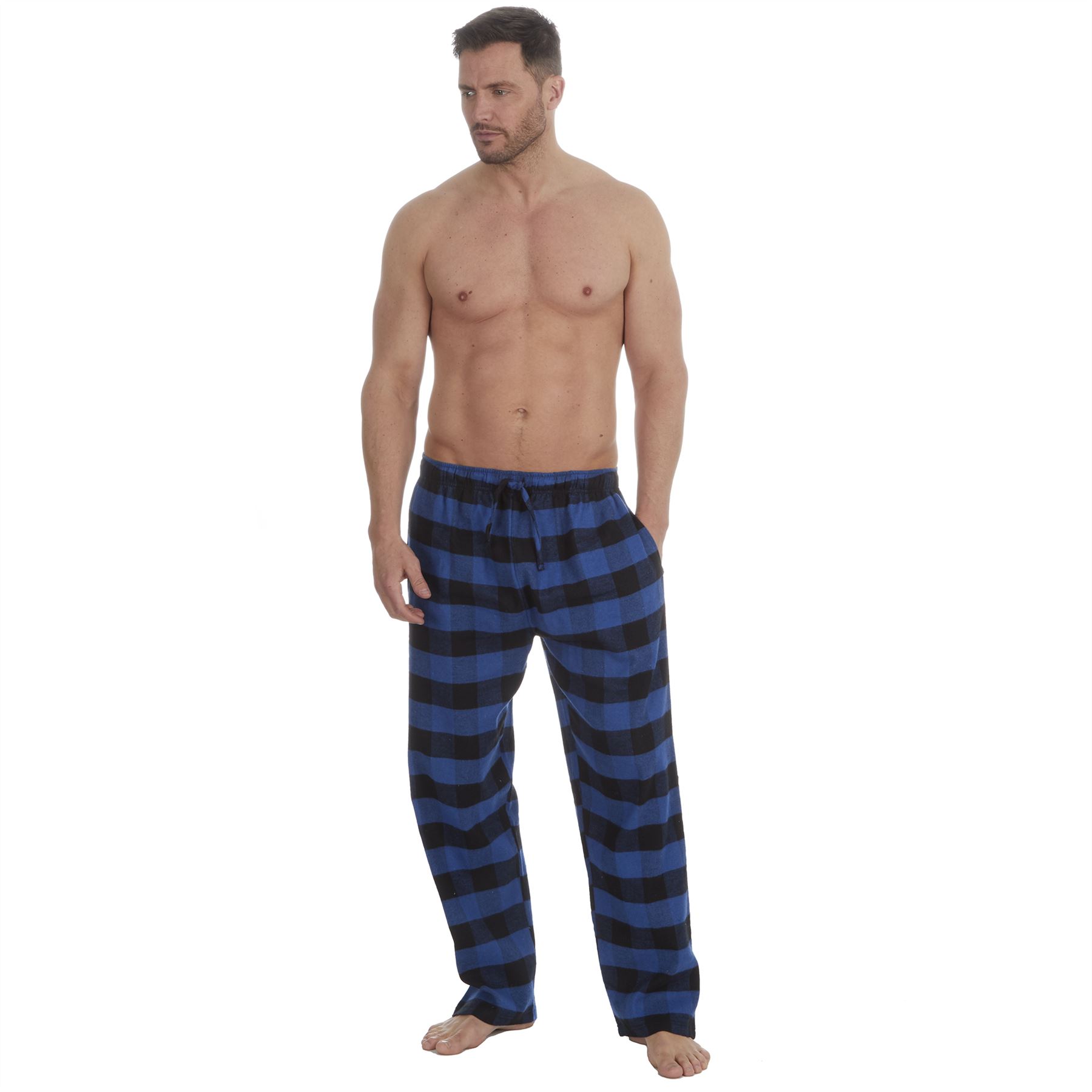 Pantalones/pijama de franela a cuadros para hombre 100 % algodón cepillado talla S-3XL - Imagen 24 de 26