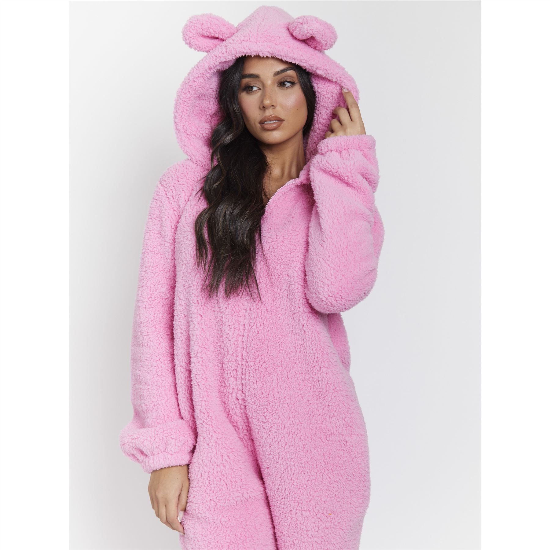 Ladies/Womens/Girls Fleece All In One Pyjamas Outfit Costume Hood Size 6-22 - Picture 89 of 215