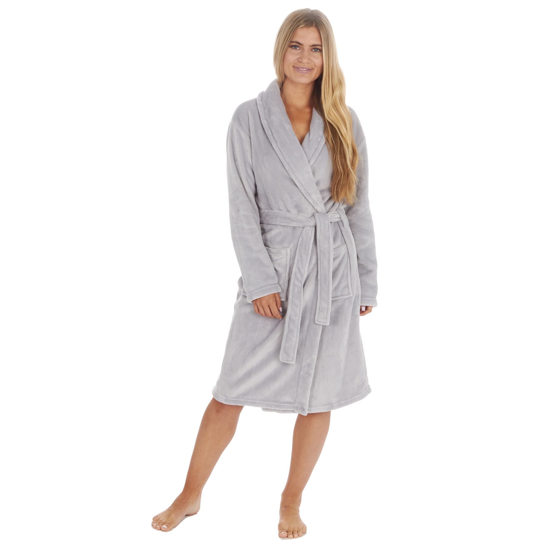 Womens Dressing Gown Robe Ladies Girls Super Soft Fleece Bathrobe Size 8 - 32 - Picture 38 of 83