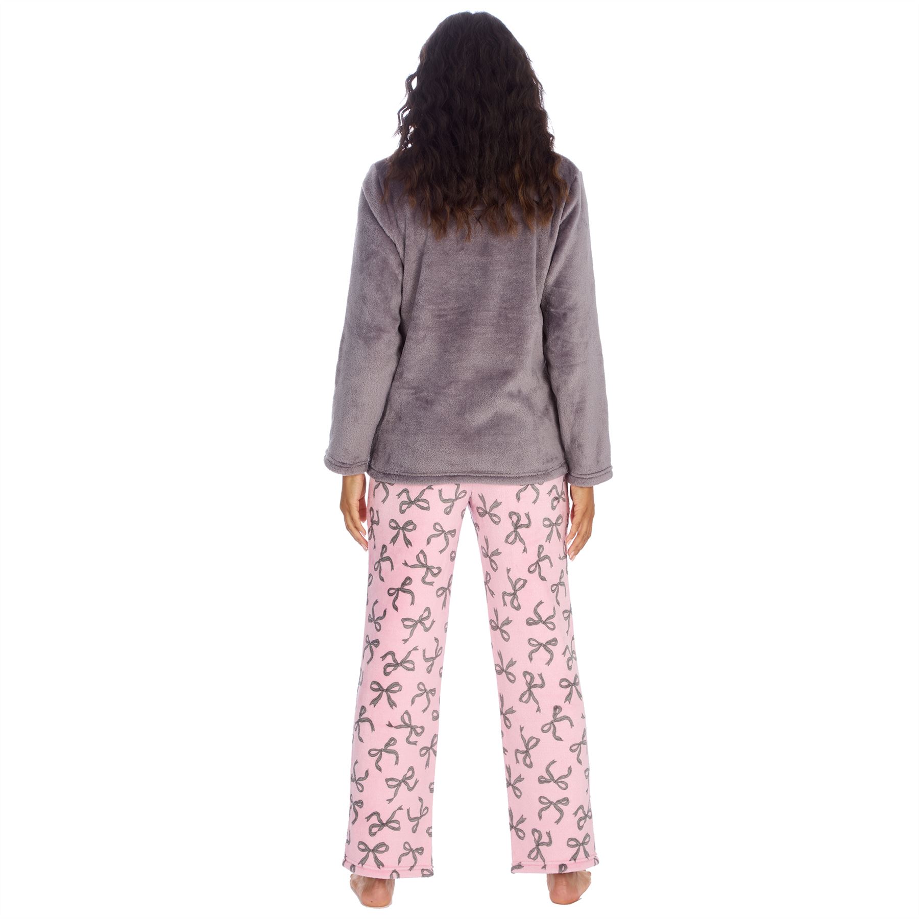 Womens Fleece Pyjamas Ladies Lounge Pyjama Nightwear Set Size 8-22 - Picture 33 of 40