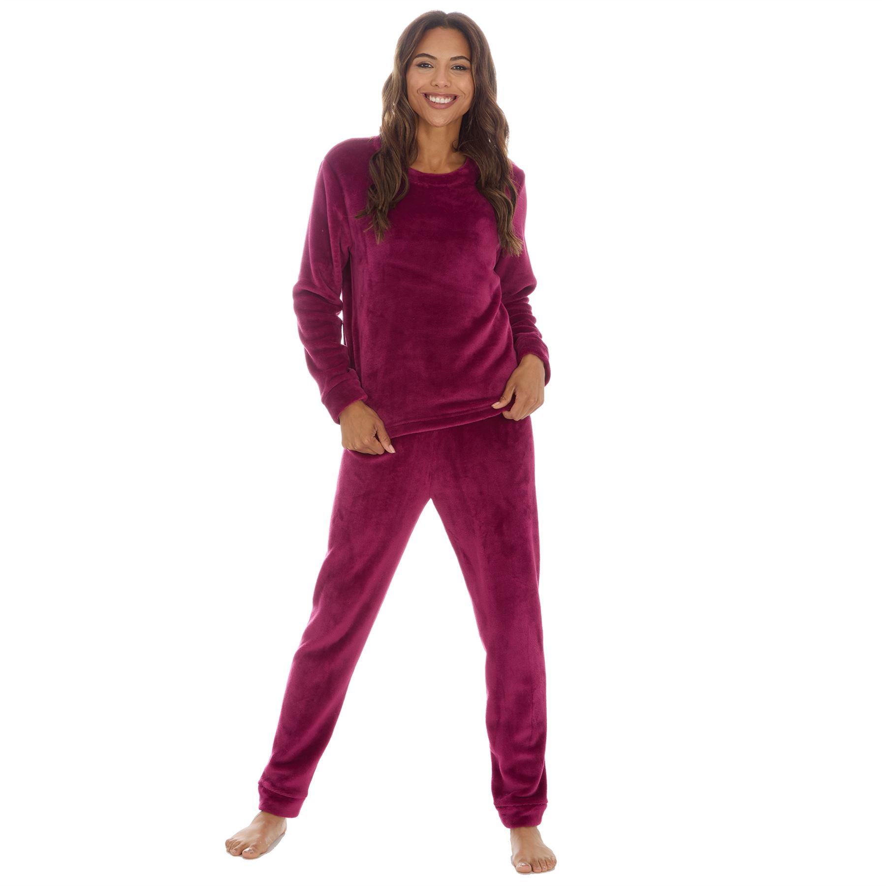 Juego de pijamas de lana de franela brillante para mujer/damas talla 8-22 - Imagen 13 de 49