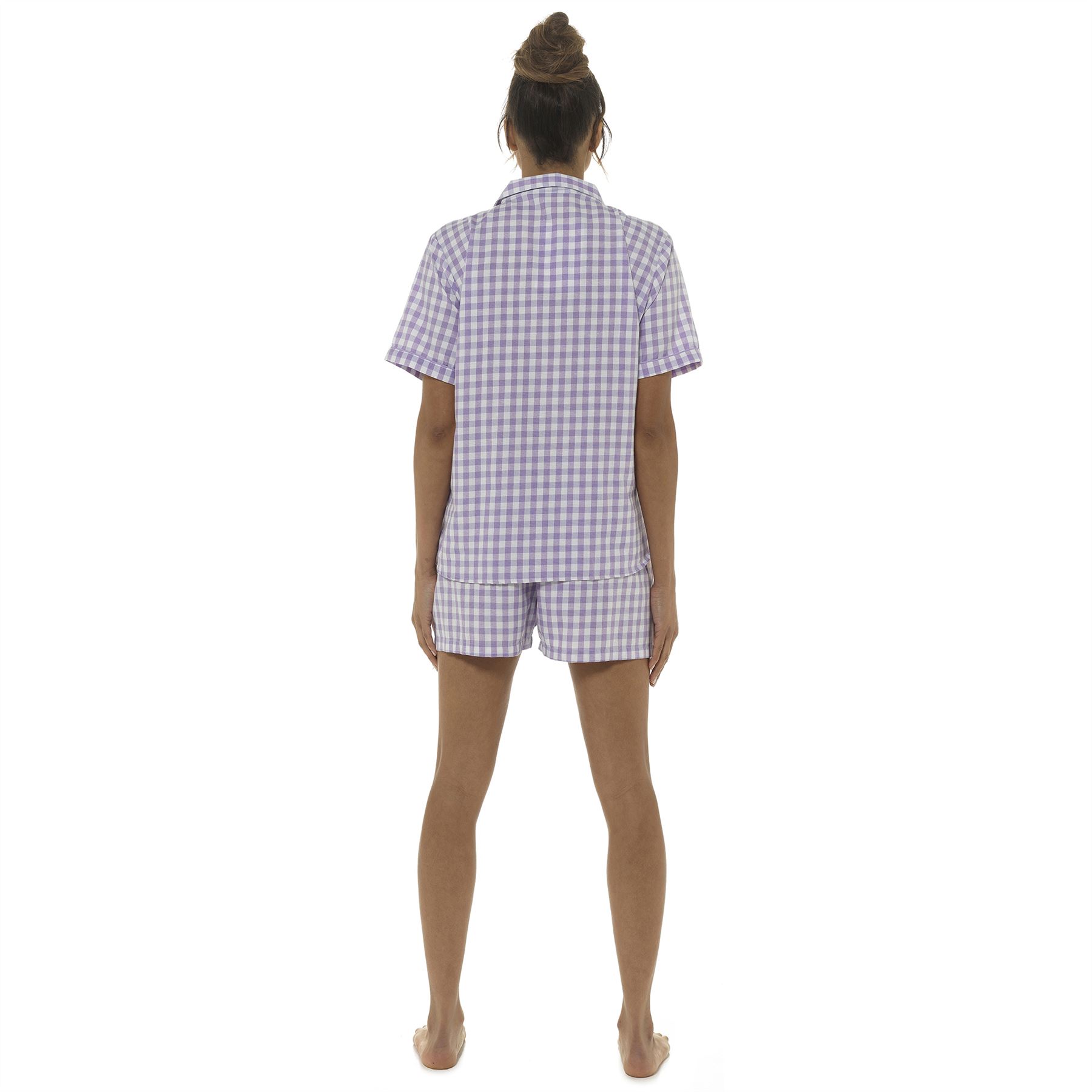 Juego de pijamas/pantalones cortos tejidos a cuadros para dama/mujer talla 8-22 - Imagen 5 de 5