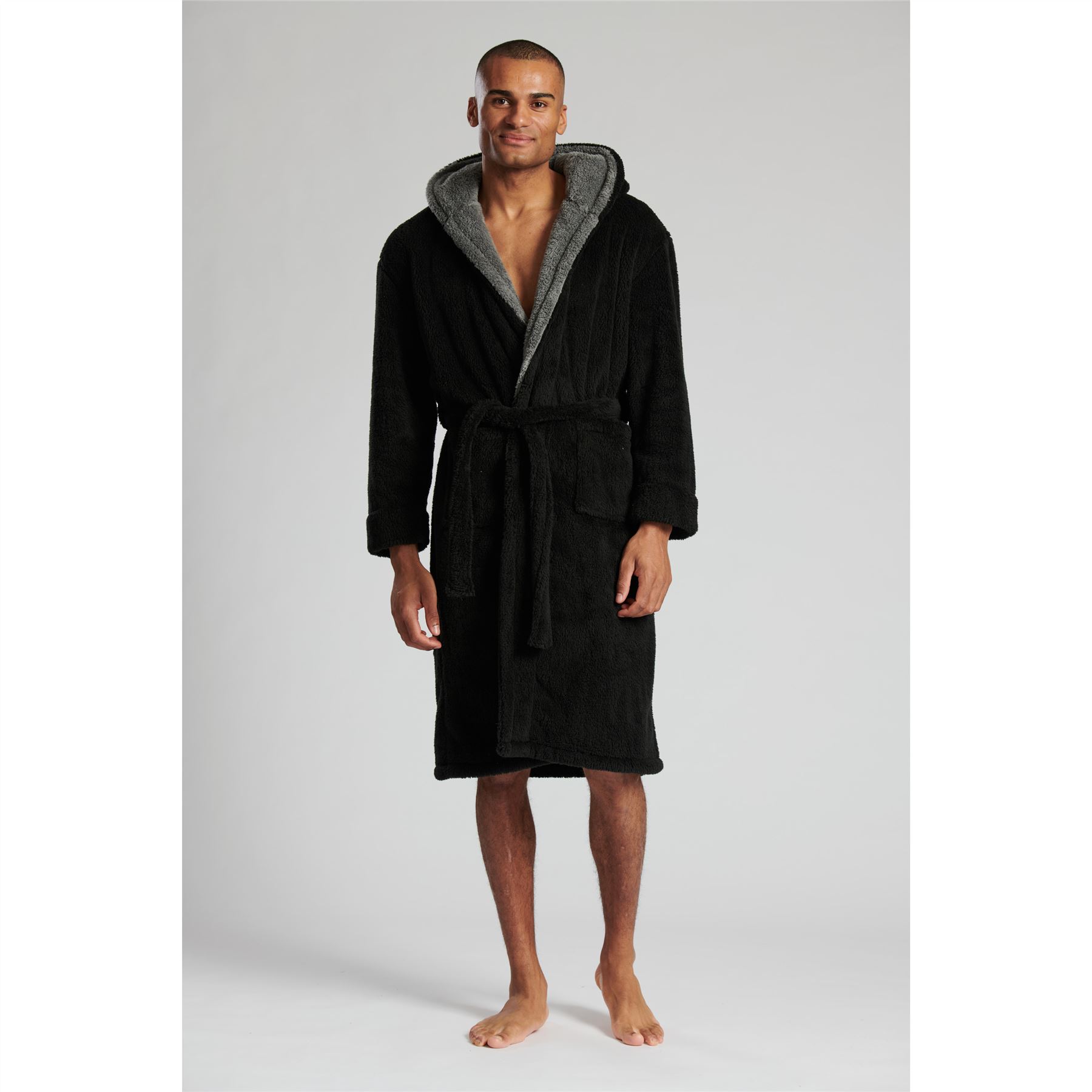 Mens Dressing Gown Luxury Fleece Robe Bathrobe M, L, XL, XXL, 3XL, 4XL