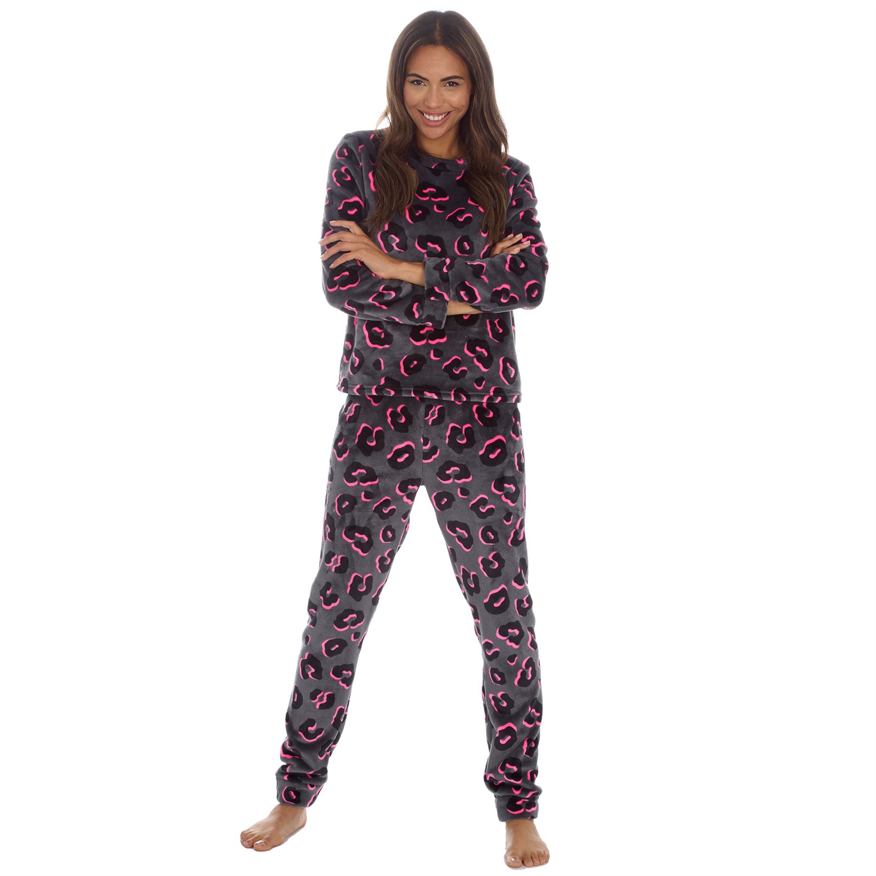 Juego de pijamas de lana de franela brillante para mujer/damas talla 8-22 - Imagen 28 de 49