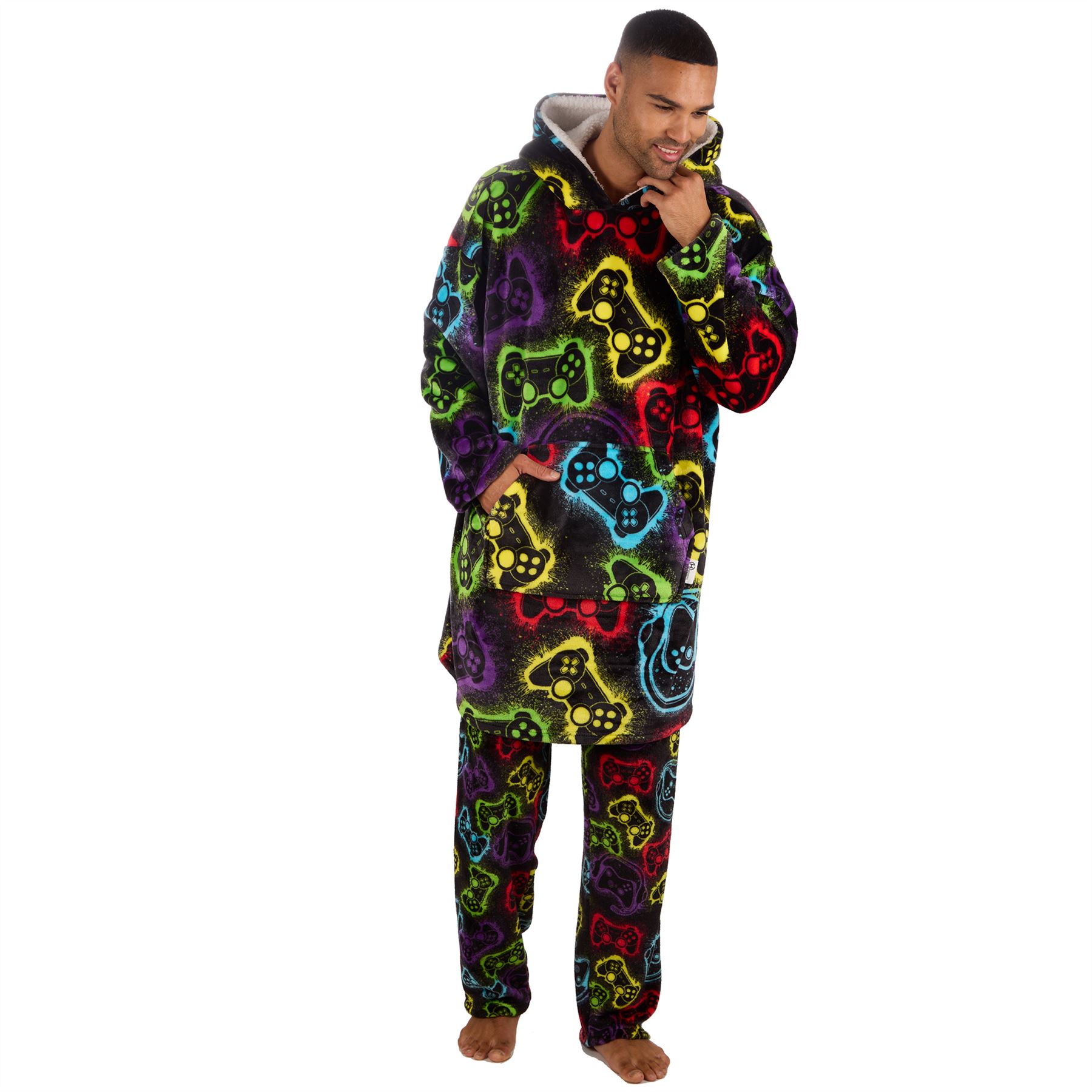 Hombres Mujeres Sudadera con Capucha de Gran Tamaño Polar Manta con Capucha Adulto Juego Jugador Bata Camuflada - Imagen 34 de 48