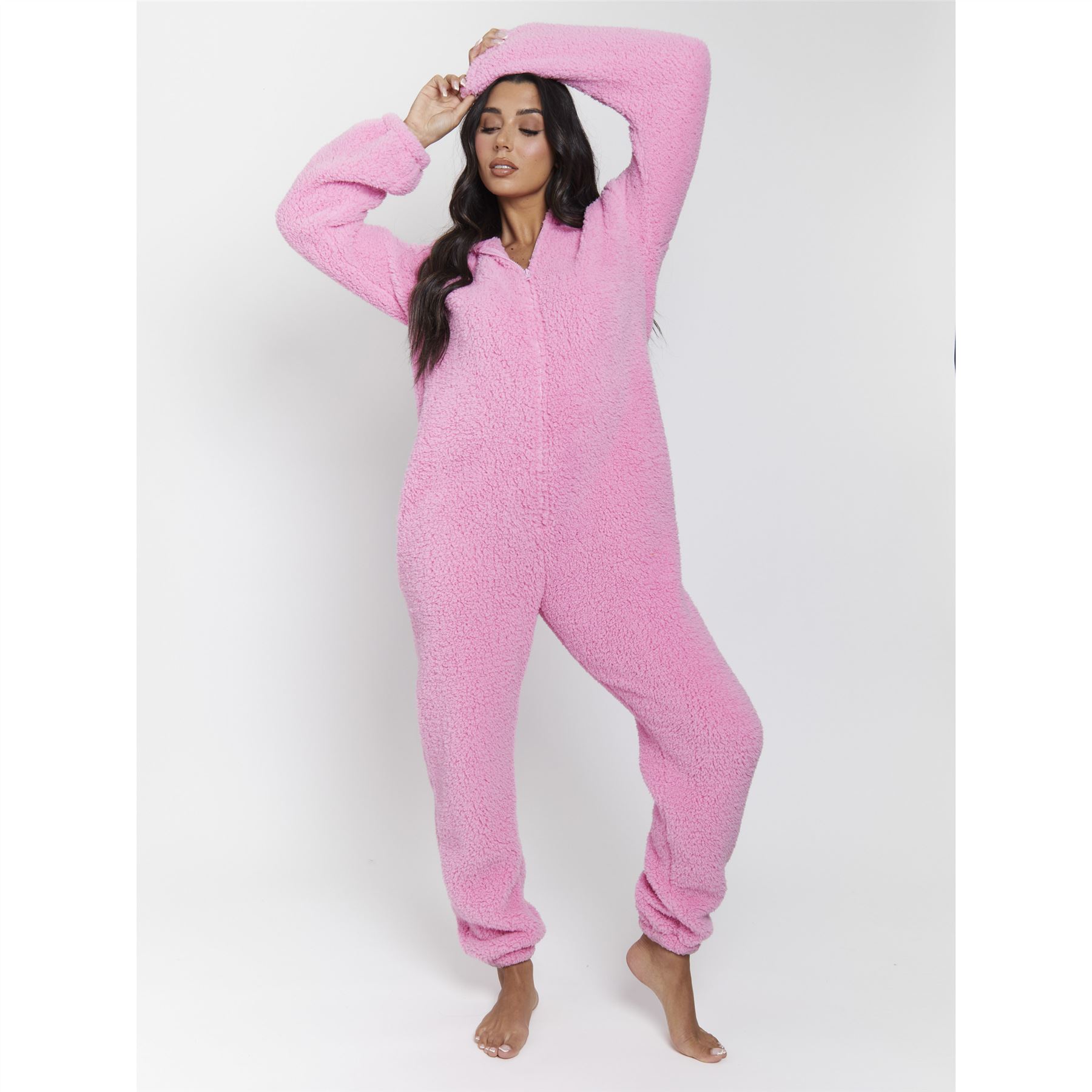 Ladies/Womens/Girls Fleece All In One Pyjamas Outfit Costume Hood Size 6-22 - Picture 88 of 215