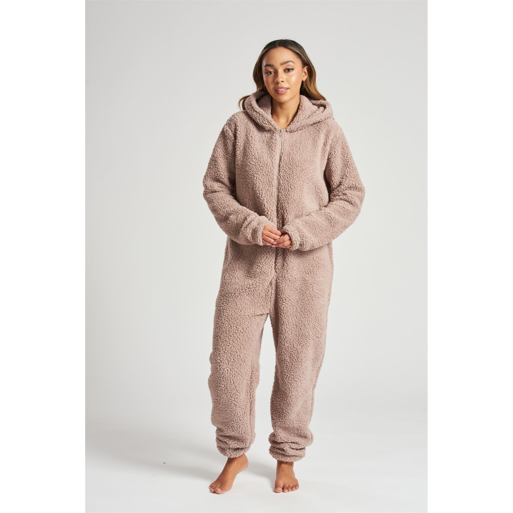 Ladies/Womens/Girls Fleece All In One Pyjamas Outfit Costume Hood Size 6-22 - Picture 44 of 215