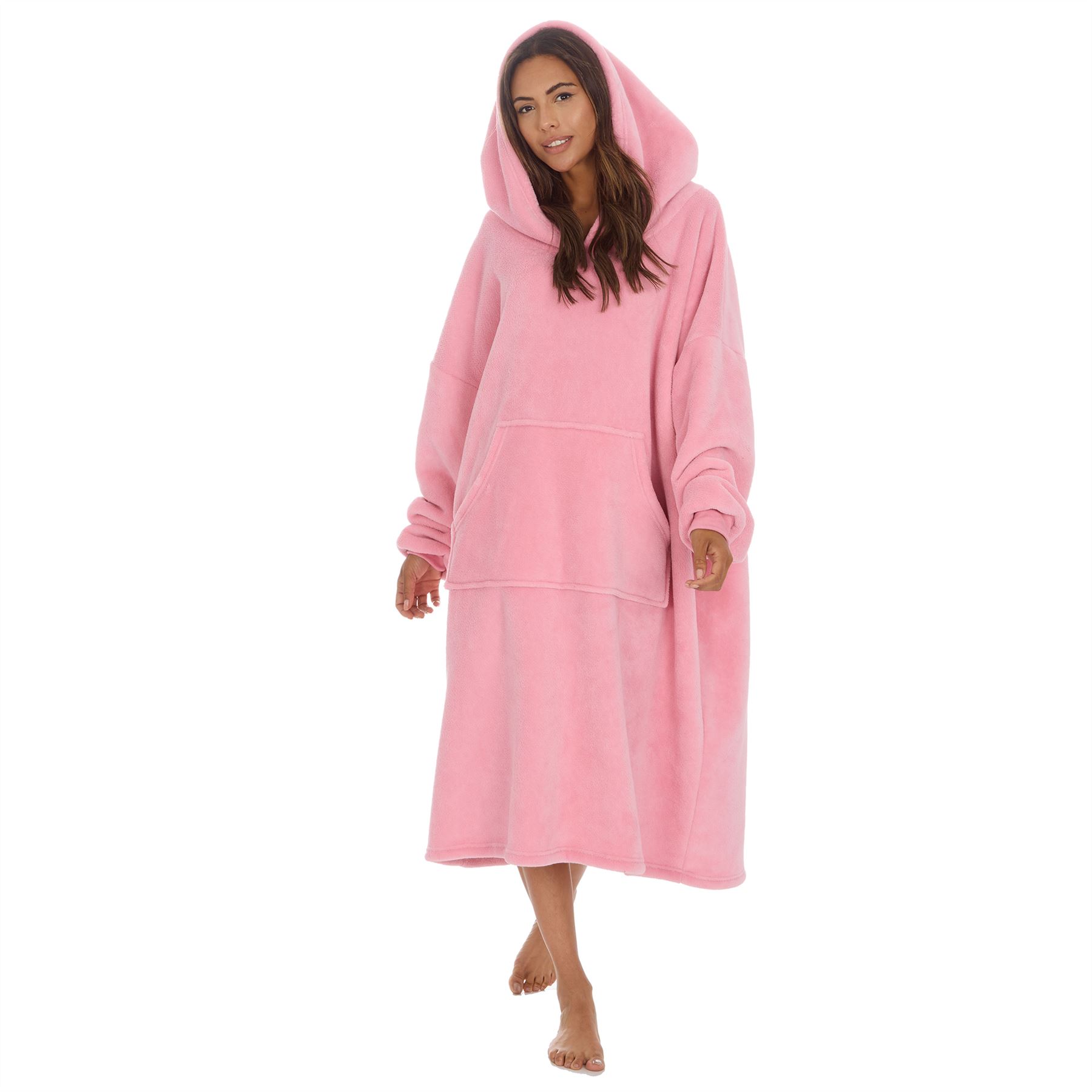 Womens Oversized Hoodie Thick Fleece Warm Snuggle Ladies Robe Adult Blanket - Picture 16 of 17