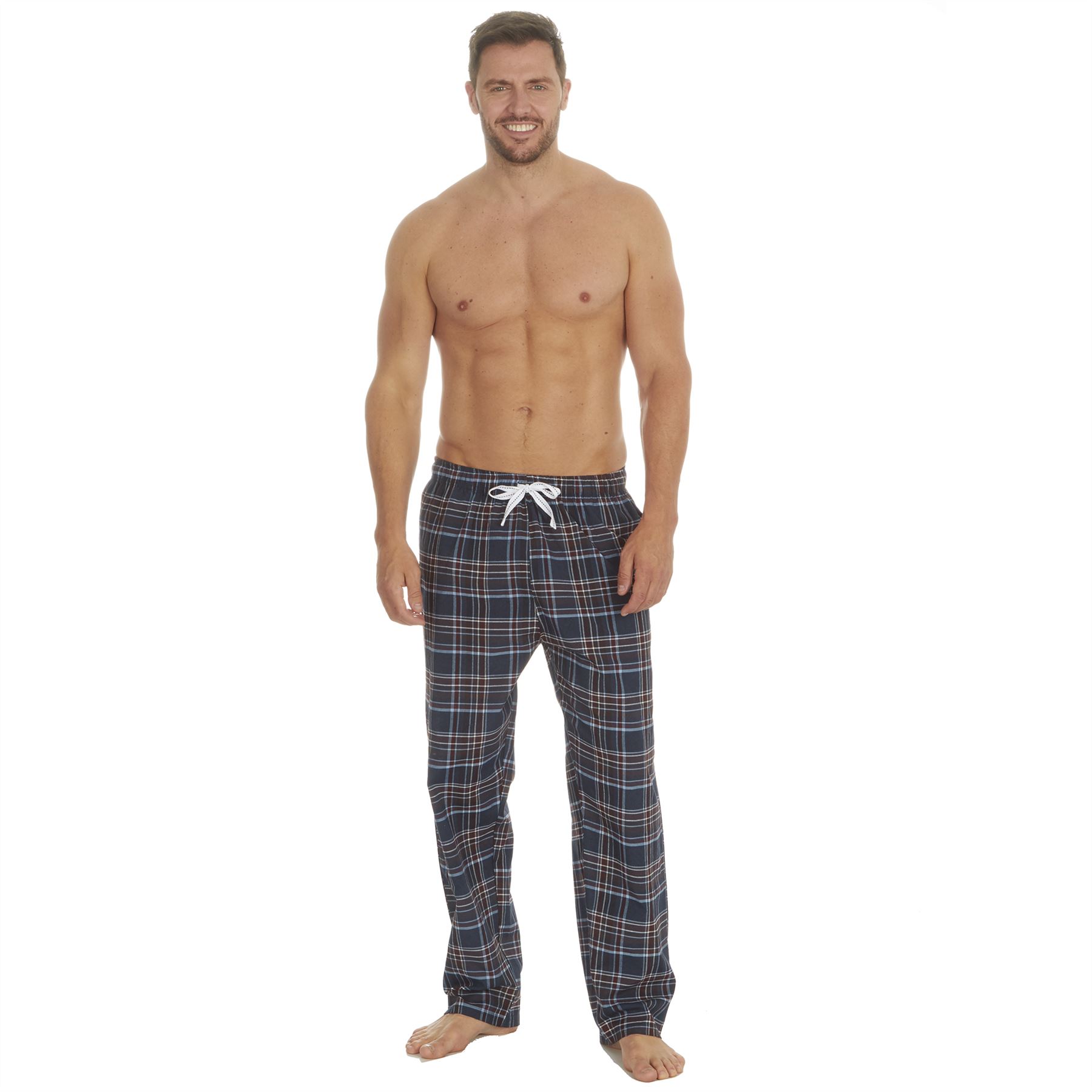 Mens Woven Check Lounge Pants/Pyjama Bottoms Polycotton Size S-XXL - Picture 13 of 13