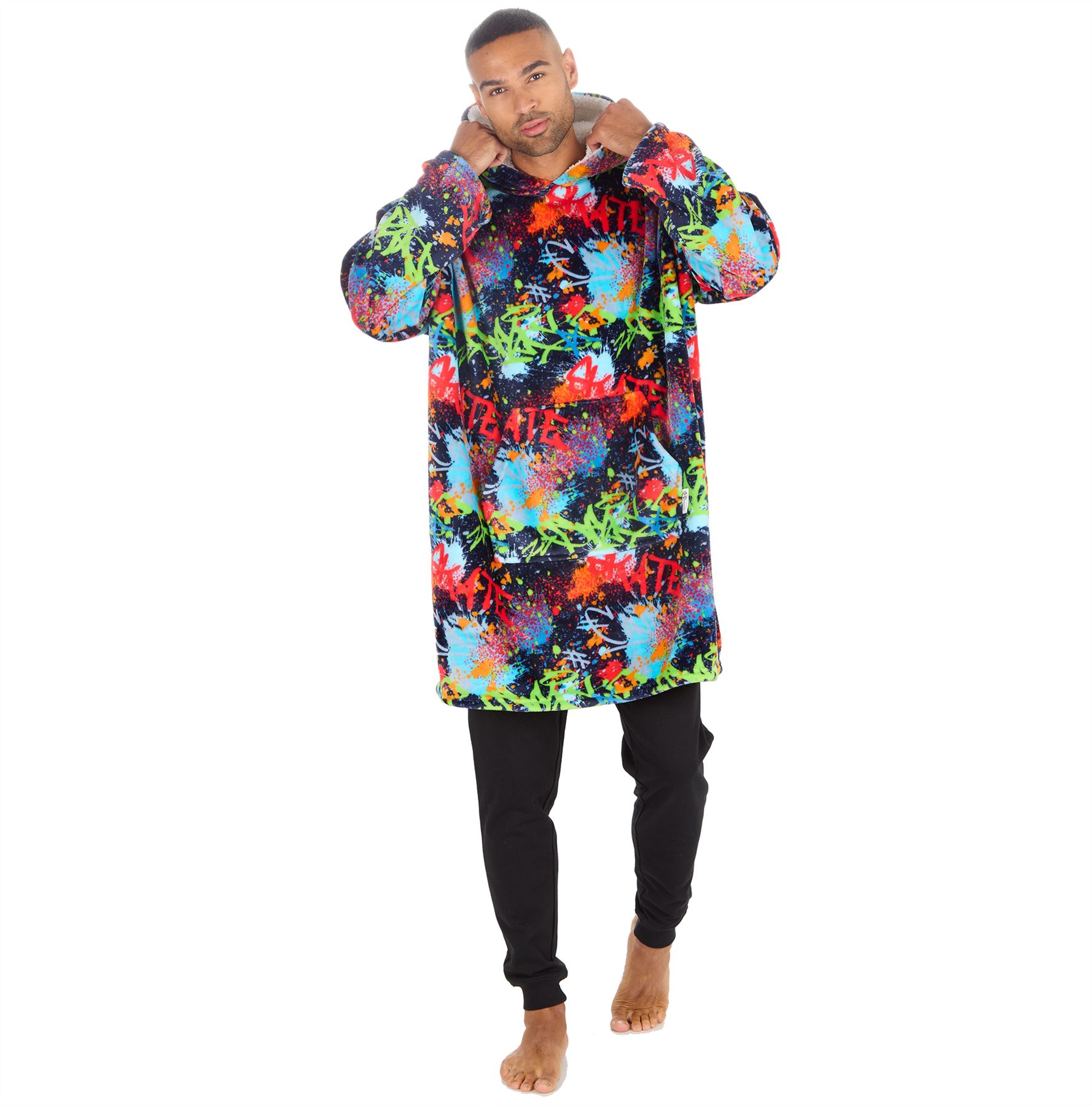 Hombres Mujeres Sudadera con Capucha de Gran Tamaño Polar Manta con Capucha Adulto Juego Jugador Bata Camuflada - Imagen 46 de 48