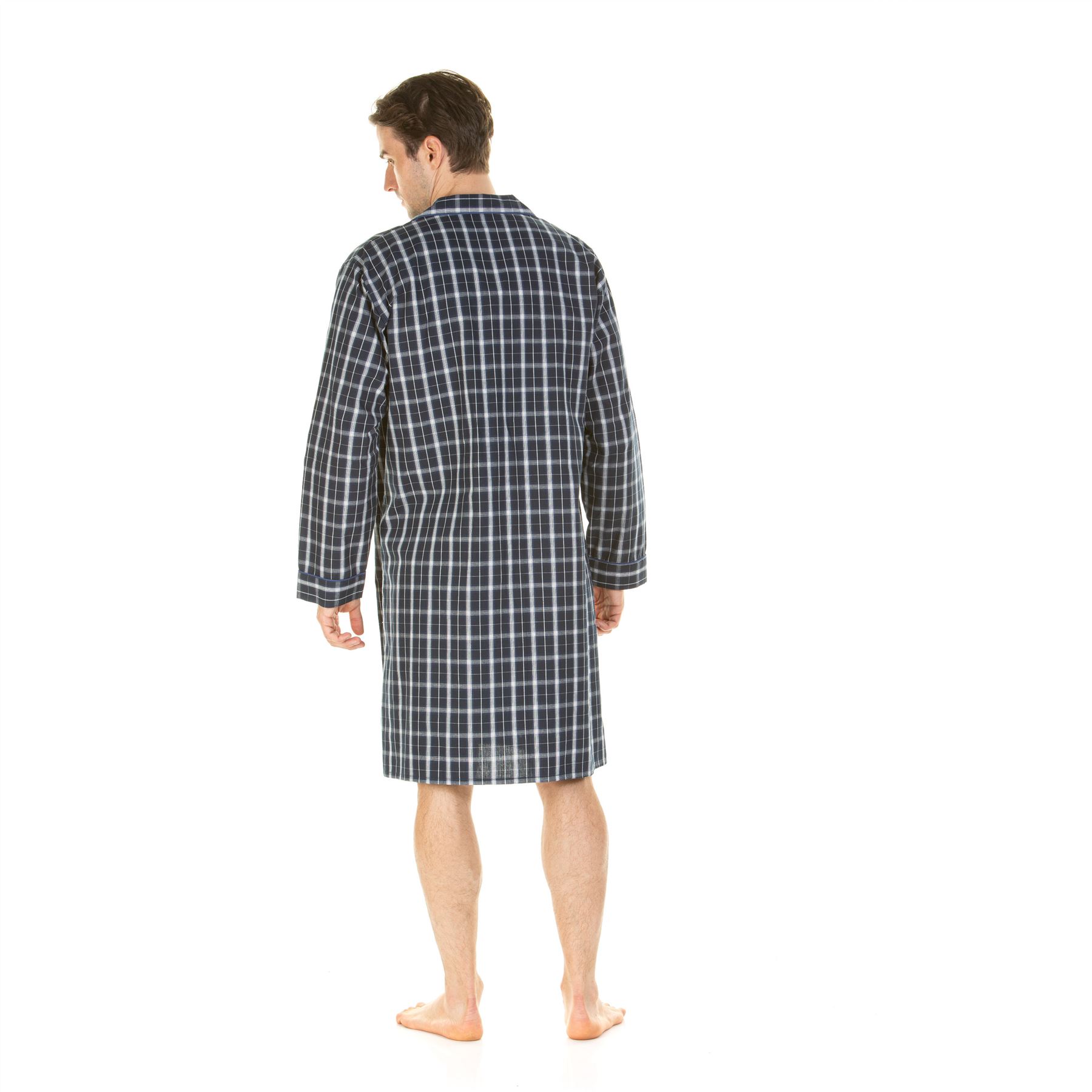 Camisón Haigman Para Hombre Manga Larga 100% Algodón Cuadros/Rayas Talla M, L, XL, XXL - Imagen 13 de 17