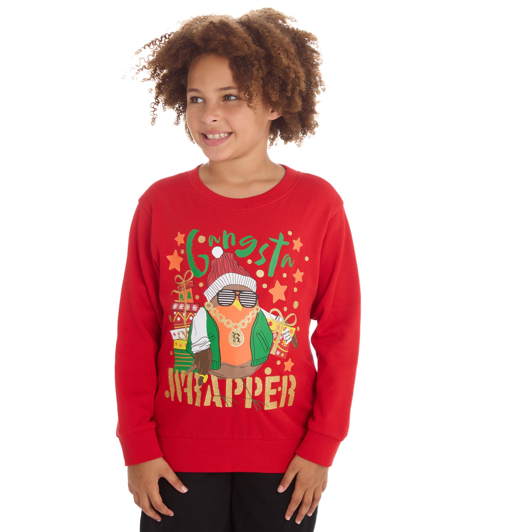 Kids Christmas Jumper Boys Girls Sweatshirt Green/Navy/Red Age 2-13 Years - Picture 27 of 34