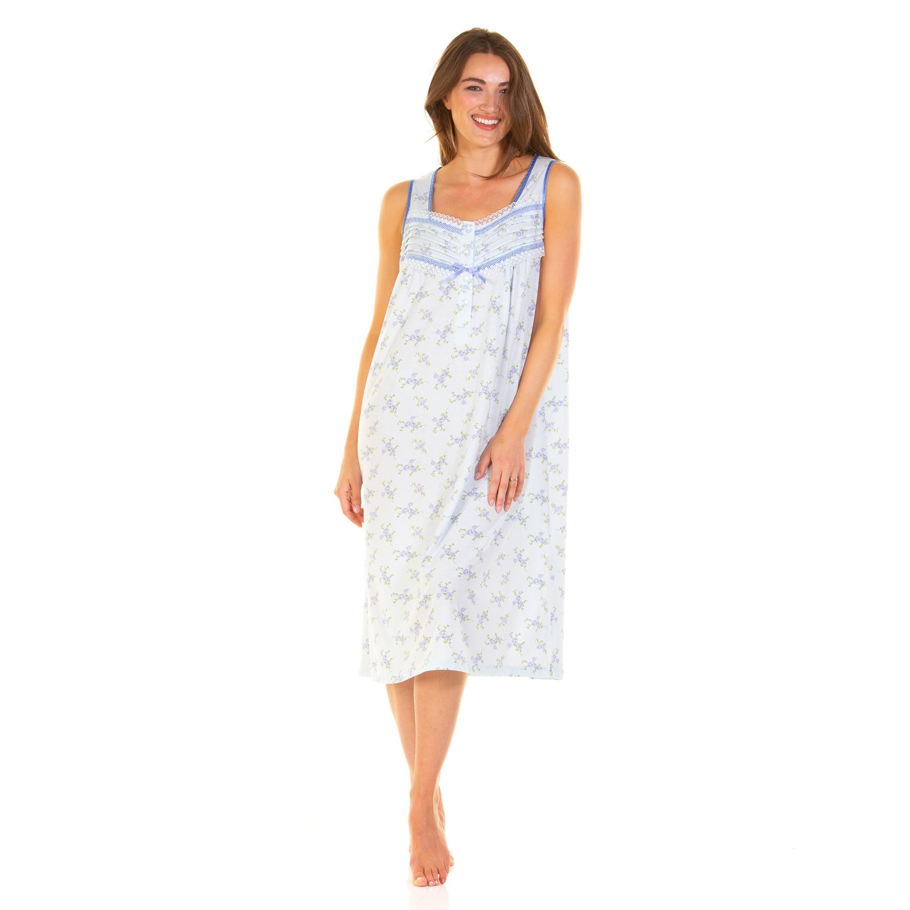 Camisón floral jersey sin mangas para mujer/dama talla 10-20 - Imagen 14 de 27