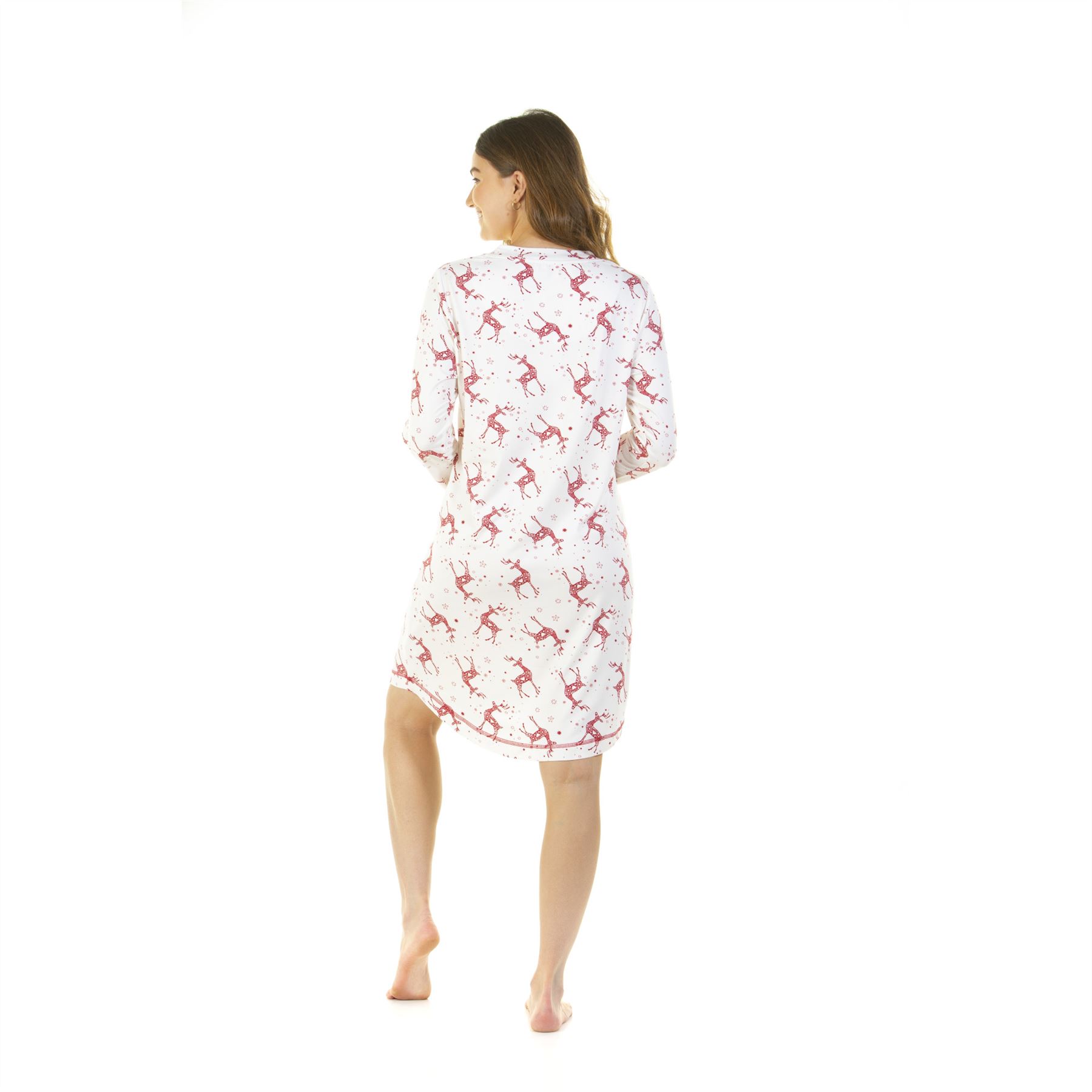 Womens Nightdress Long Sleeve Jersey Knit Ladies Nightie UK 8-22 - Picture 27 of 45