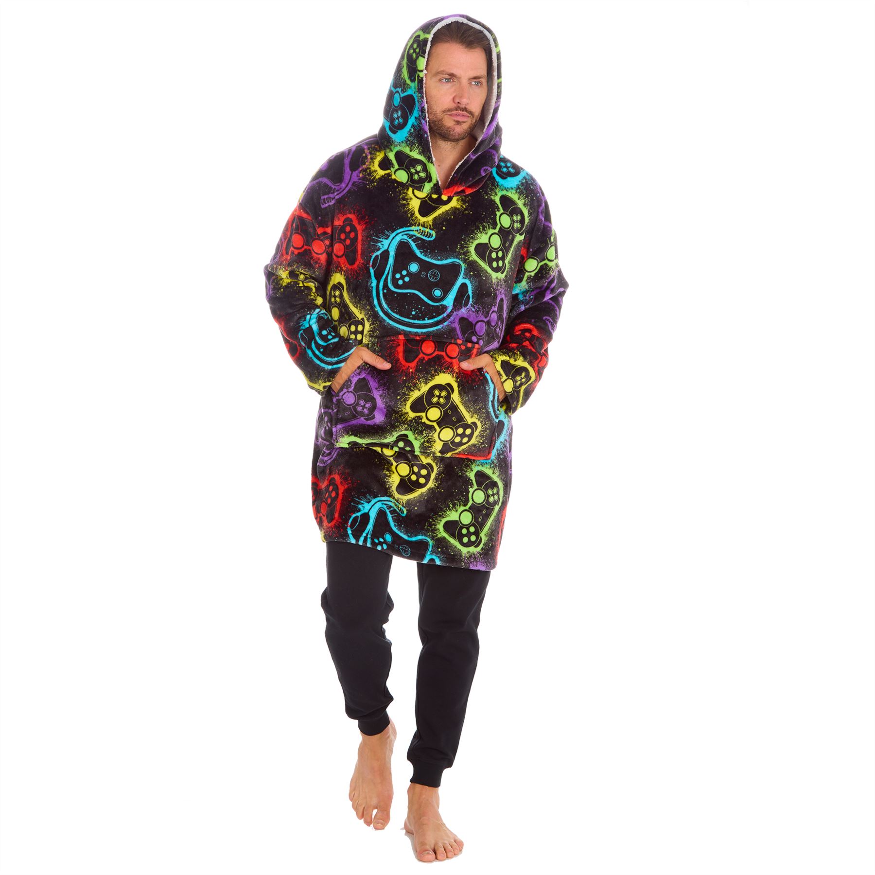 Hombres Mujeres Sudadera con Capucha de Gran Tamaño Polar Manta con Capucha Adulto Juego Jugador Bata Camuflada - Imagen 30 de 48