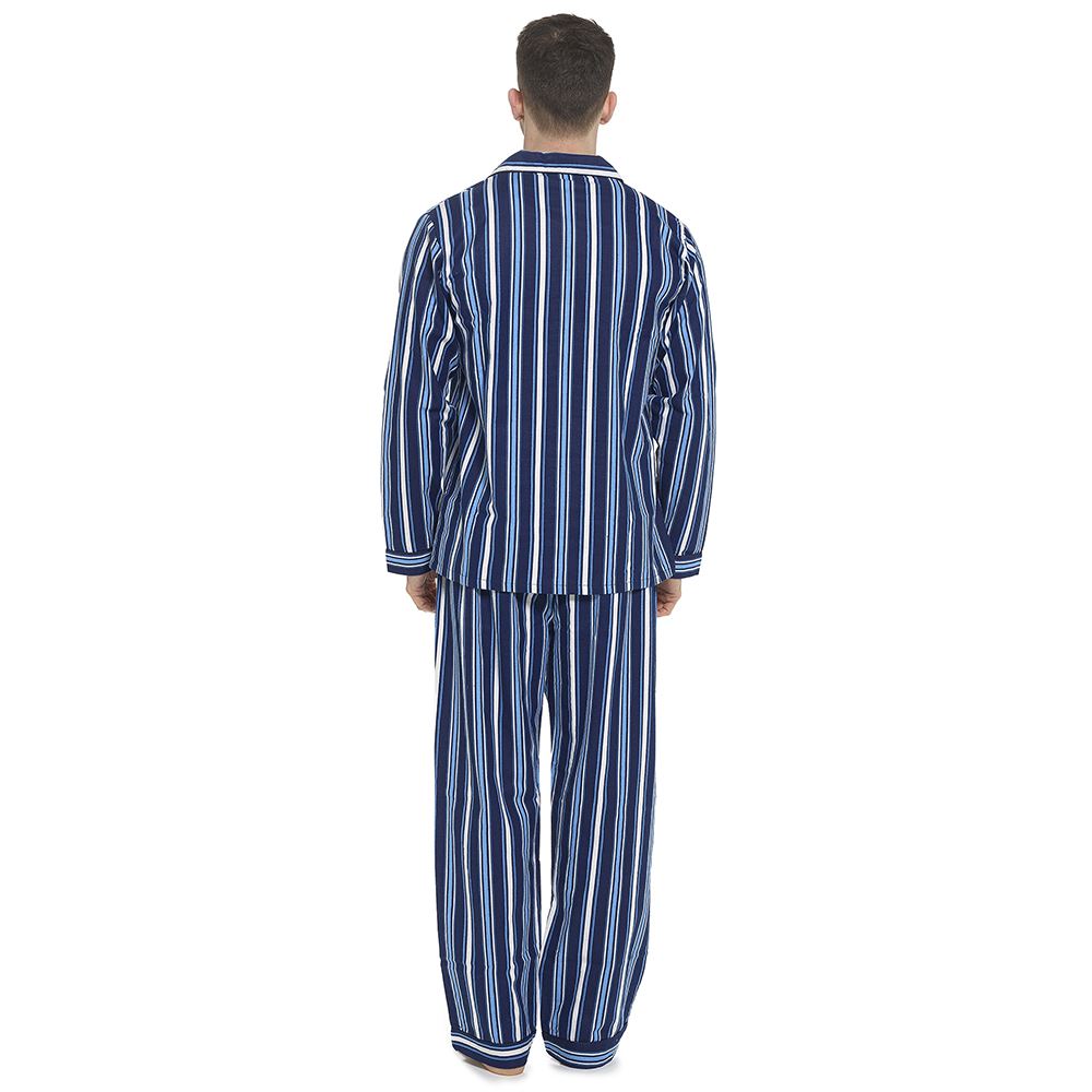 Herren-Pyjama-Set aus 100 % gebürstete Baumwolle Flanell kariert gestreift traditionelle PJs - Bild 28 von 28