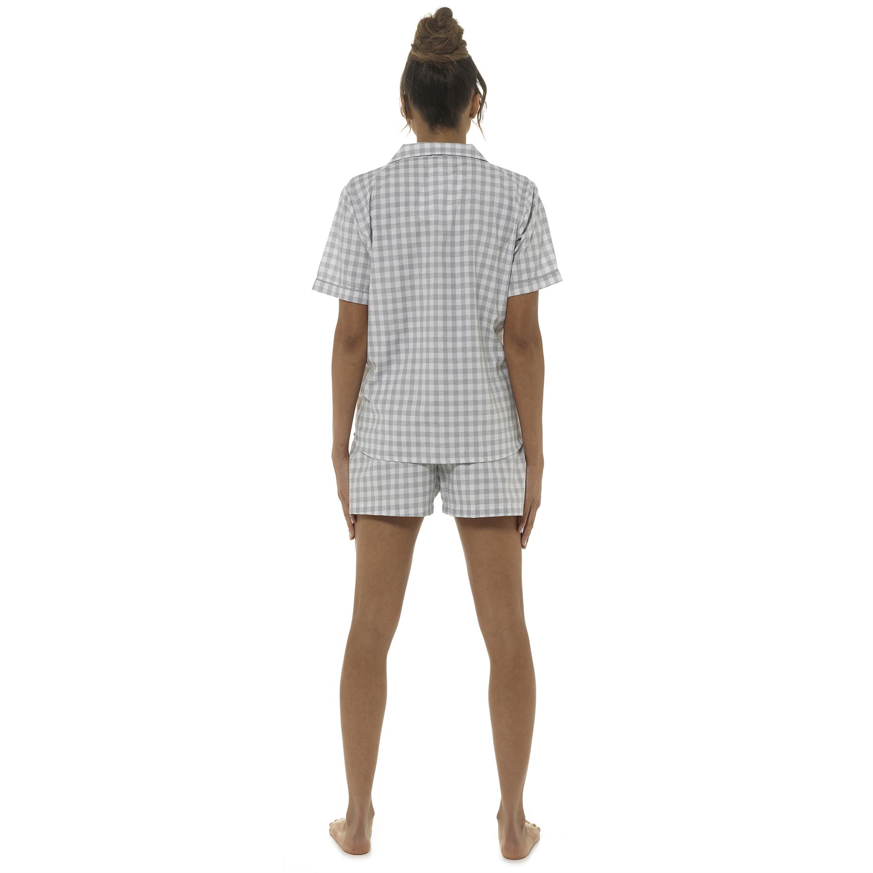 Juego de pijamas/pantalones cortos tejidos a cuadros para dama/mujer talla 8-22 - Imagen 3 de 5