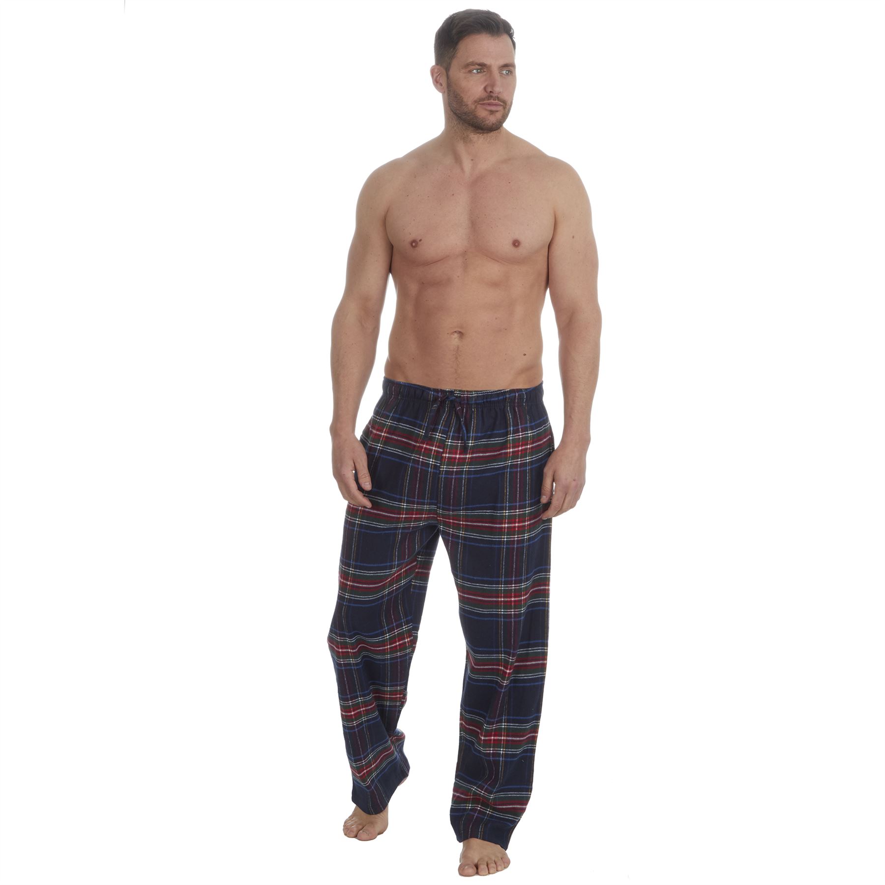 Pantalones/pijama de franela a cuadros para hombre 100 % algodón cepillado talla S-3XL - Imagen 16 de 26