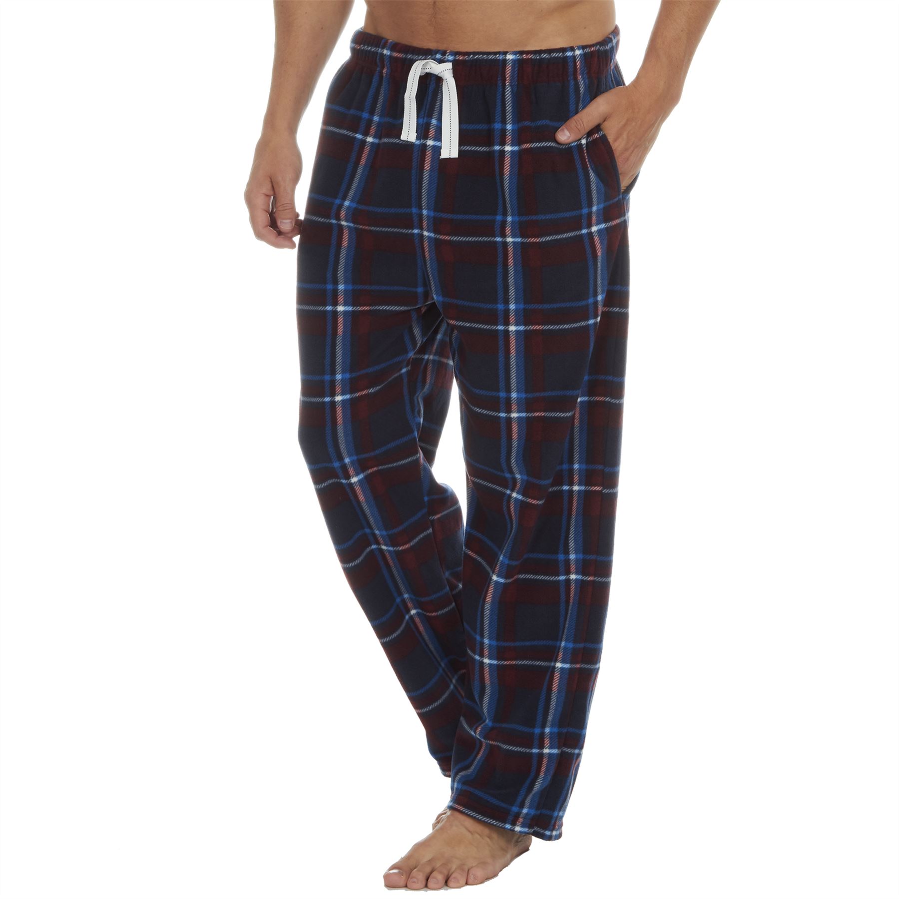 Mens Fleece Pyjama Bottoms Lounge Pants PJs Gaming Check Size S-XXL - Picture 46 of 51
